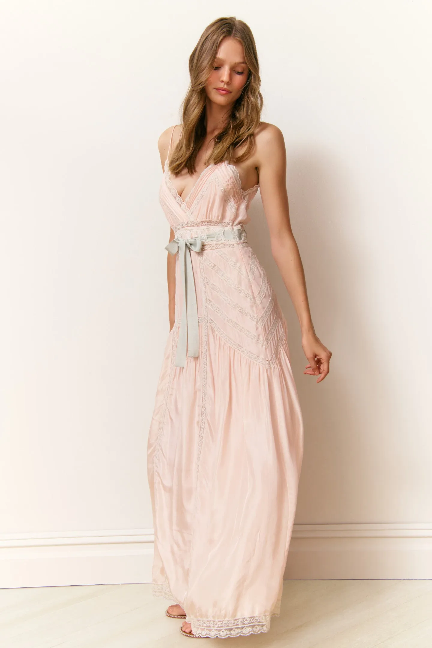 Arlissa Silk Lace-Detailed Maxi Dress sold by LoveShackFancy product image thumbnail 3