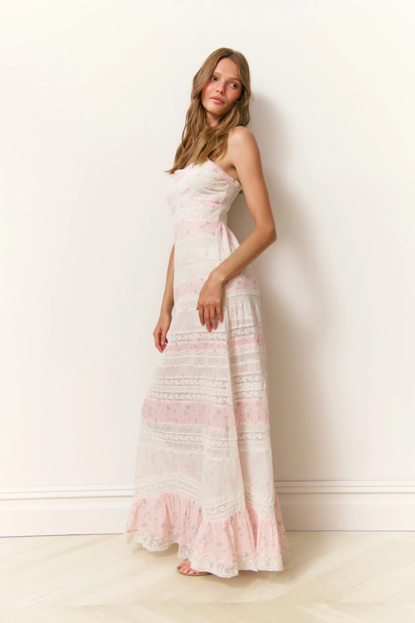 Carwen Cotton Mixed Print Maxi Dress sold by LoveShackFancy product image thumbnail 3