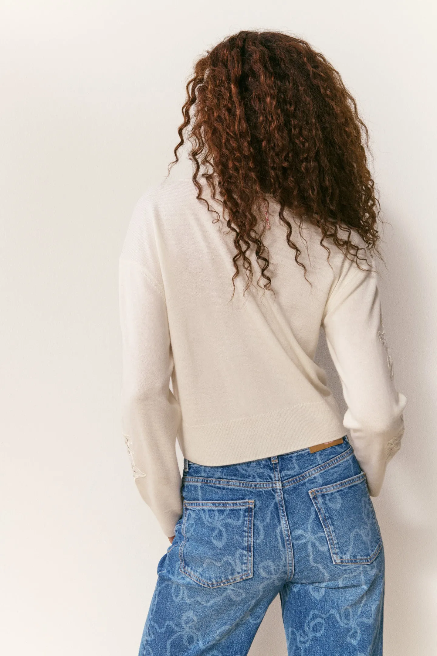 Lazuli Cashmere & Lace Sweater sold by LoveShackFancy product image thumbnail 4