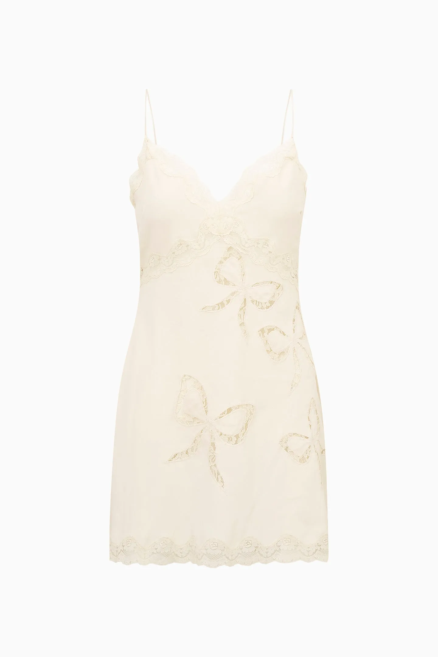 Cori Crepe Lace Bow Mini Dress sold by LoveShackFancy product image thumbnail 5