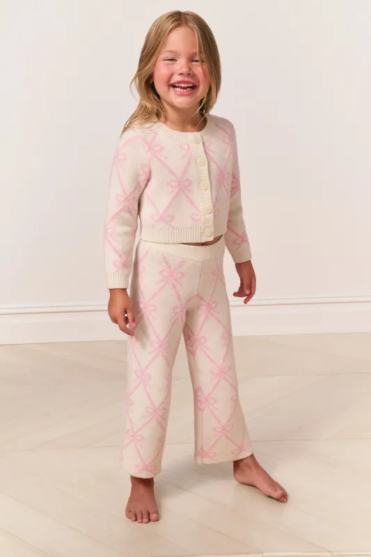 Girls Kisa Knit Bow Pants sold by LoveShackFancy