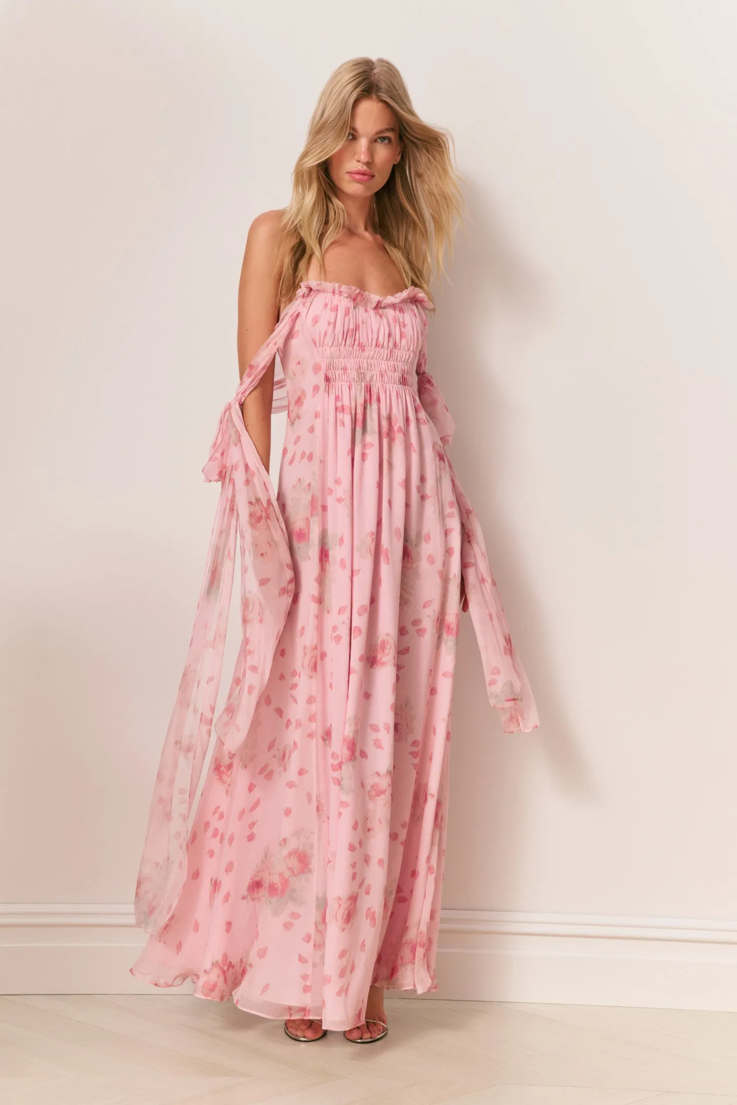 Marlana Floral Silk Chiffon Maxi Dress sold by LoveShackFancy