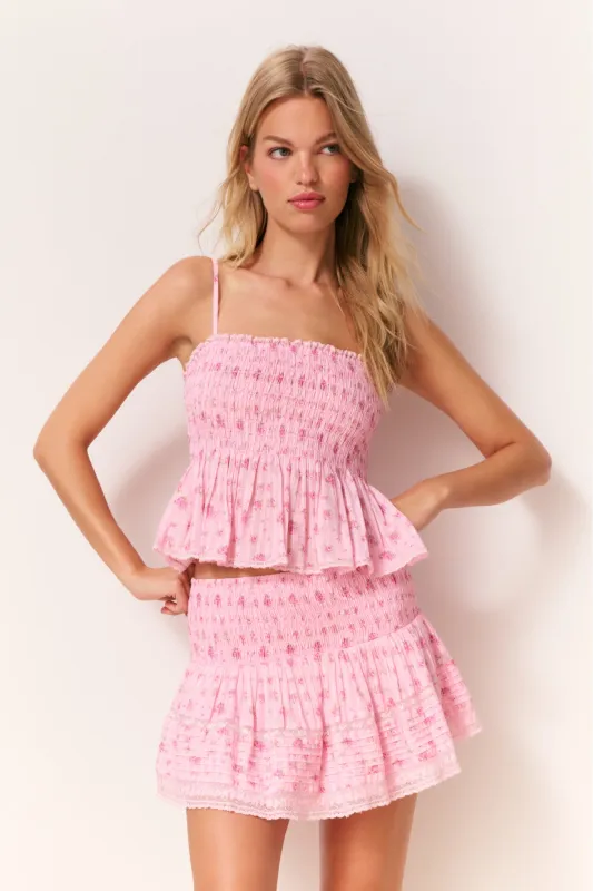 Elin Floral Cotton Voile Skirt sold by LoveShackFancy