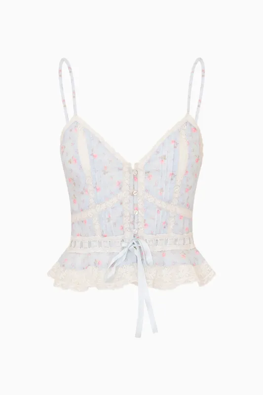 Avra Floral Cotton Peplum Cami sold by LoveShackFancy