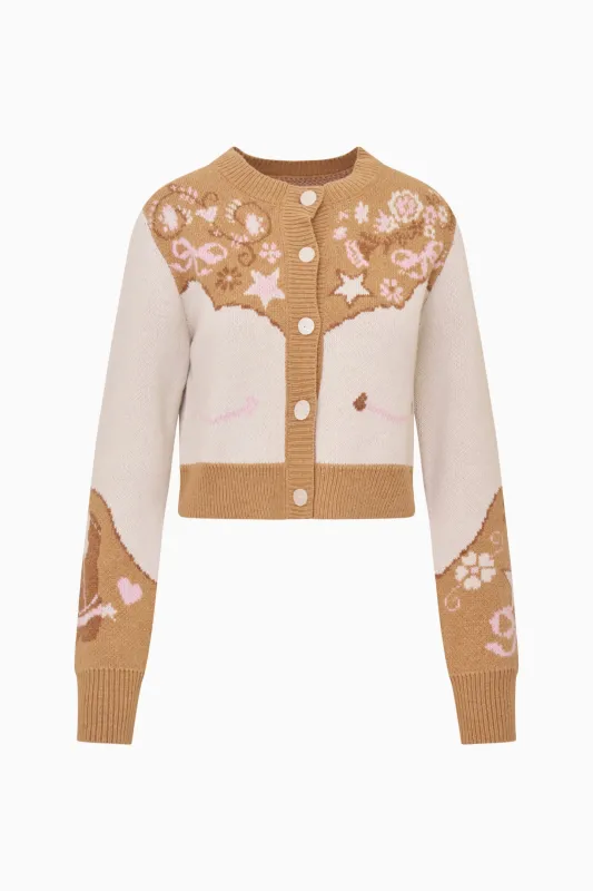 Leyah Wool-Blend Saddle Up Cardigan made by LoveShackFancy
