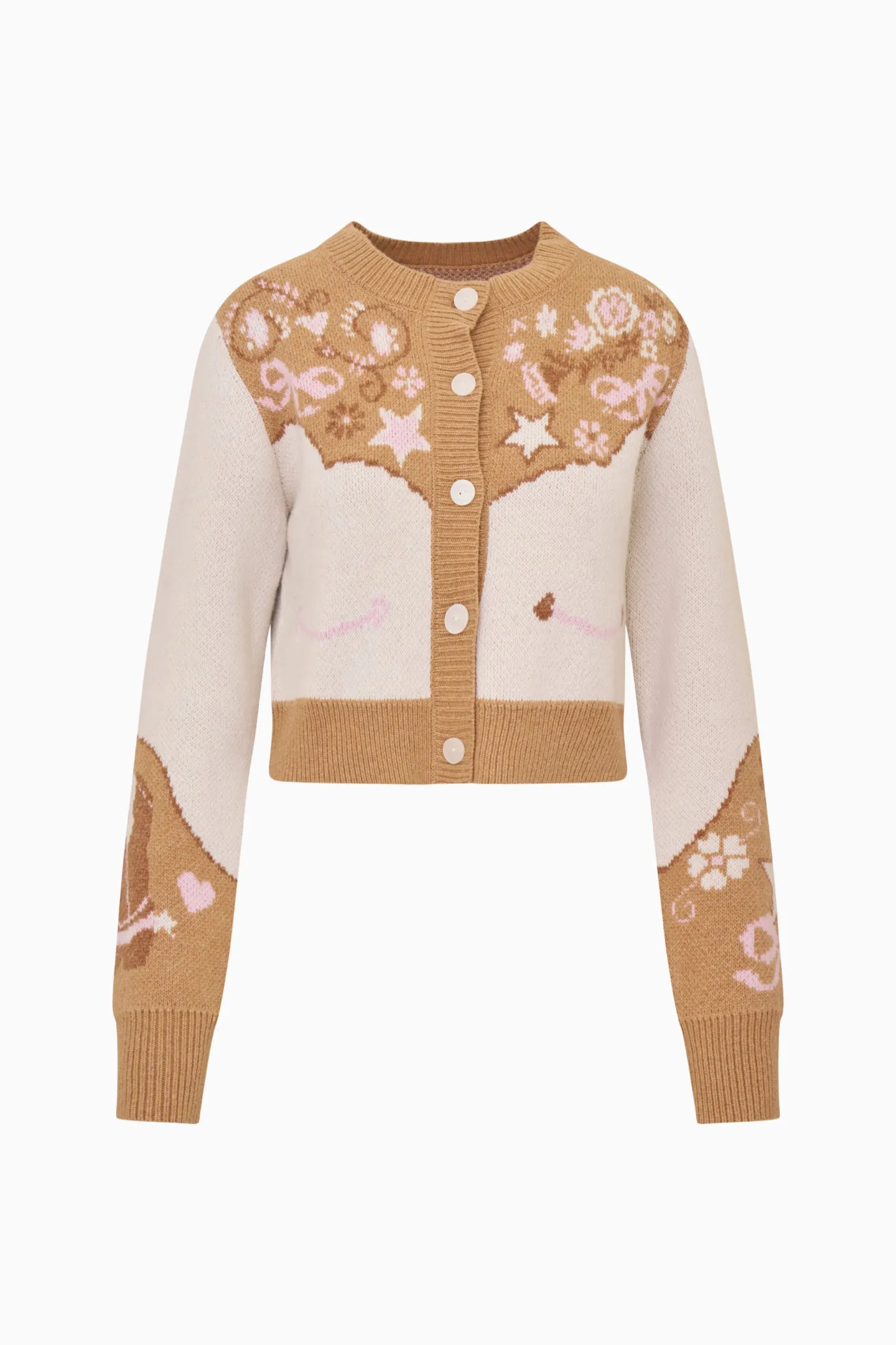Leyah Wool-Blend Saddle Up Cardigan sold by LoveShackFancy