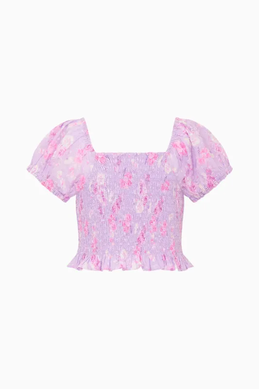 Girls Fabielle Heirloom Print Top - HIBISCUS made by LoveShackFancy