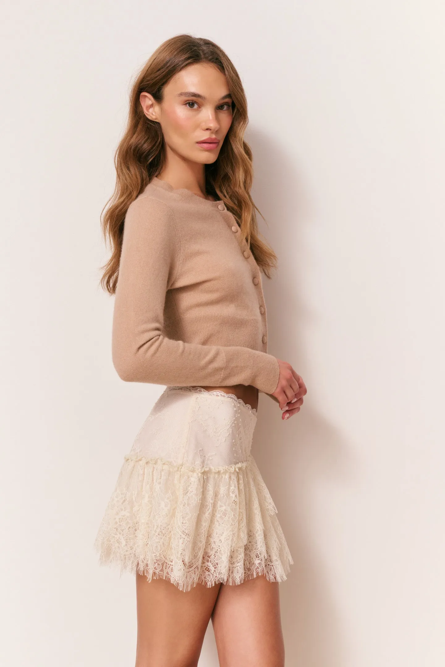 Adeanne Soft Cashmere Cardigan - TOFFEE sold by LoveShackFancy product image thumbnail 3