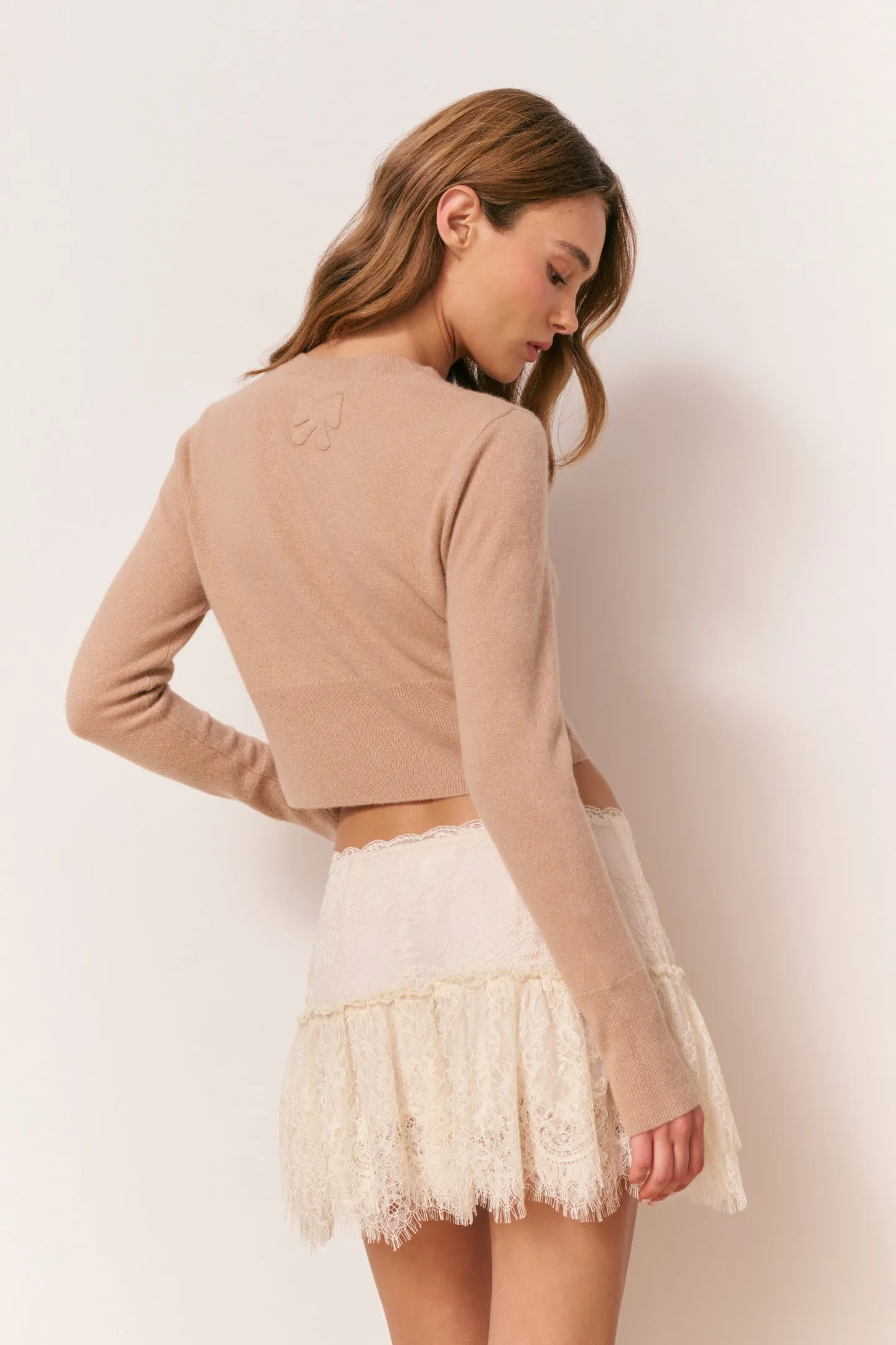 Adeanne Soft Cashmere Cardigan - TOFFEE sold by LoveShackFancy product image thumbnail 4