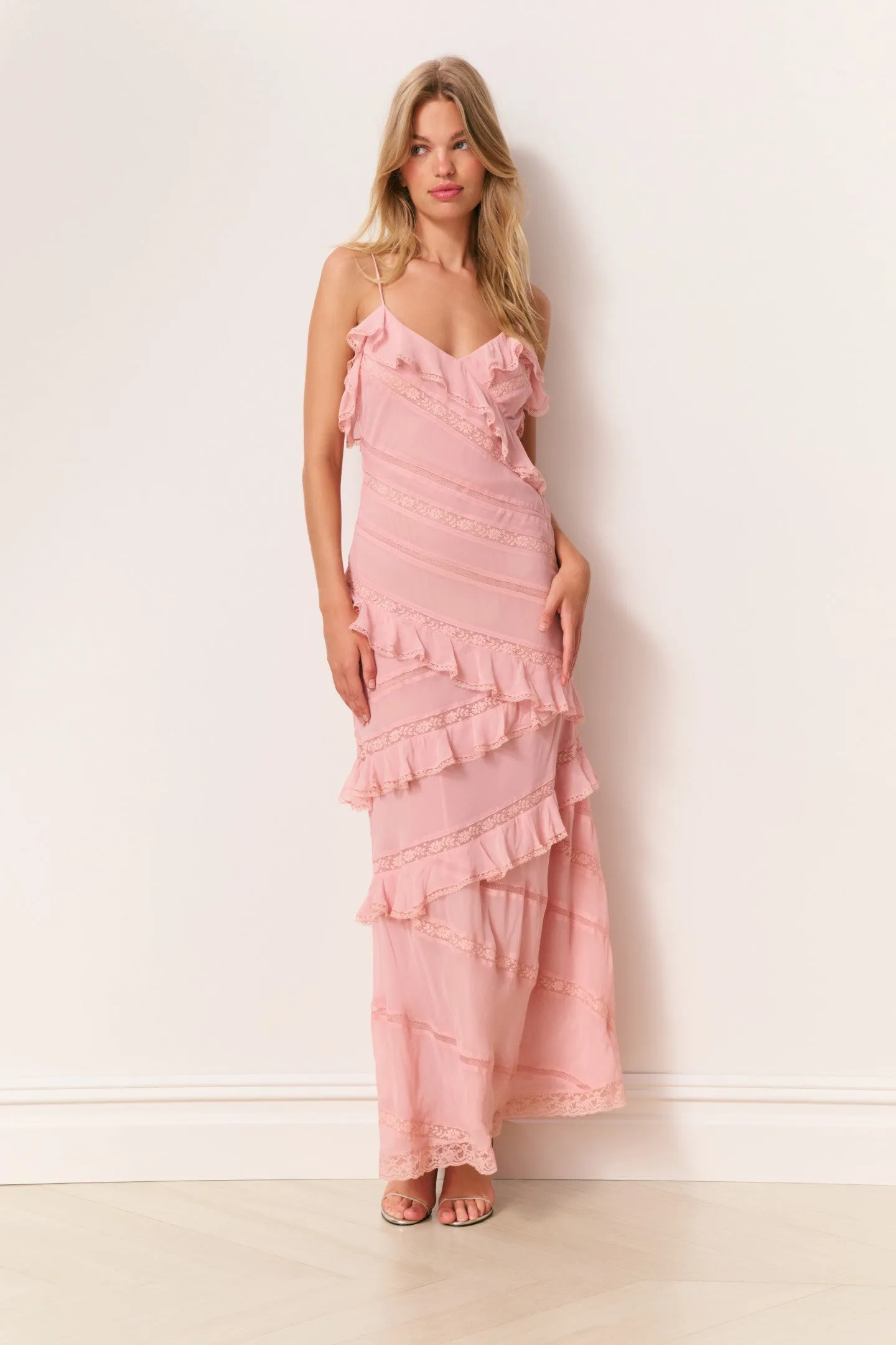 Louie Chiffon Ruffle Maxi Dress sold by LoveShackFancy