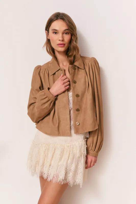 Eris Suede Jacket sold by LoveShackFancy