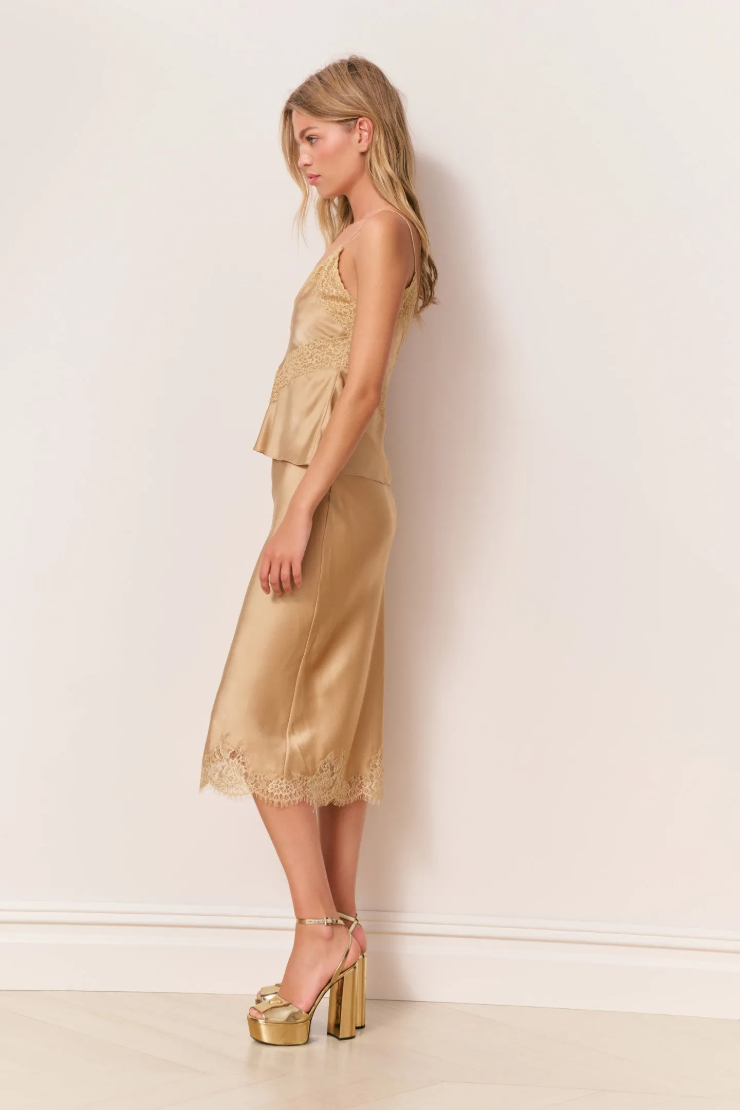 Malina Silk Midi Skirt sold by LoveShackFancy product image thumbnail 4