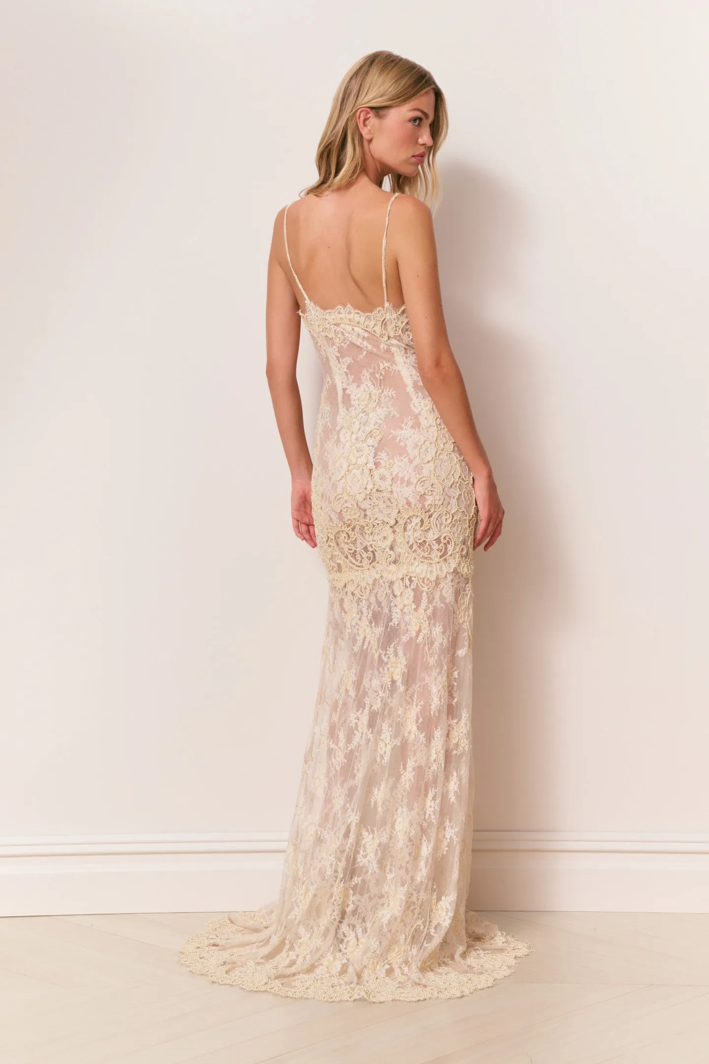 Noira Lace Pearl-Embellished Gown sold by LoveShackFancy product image thumbnail 5
