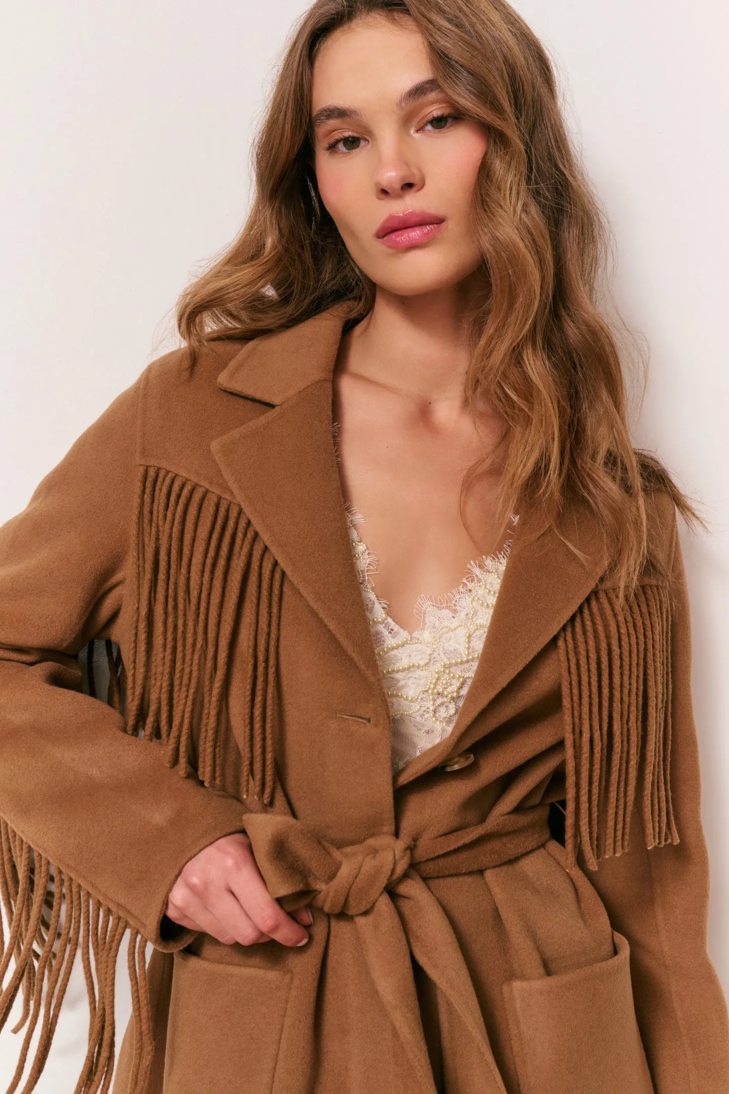 Maebella Wool Fringe Jacket sold by LoveShackFancy product image thumbnail 2