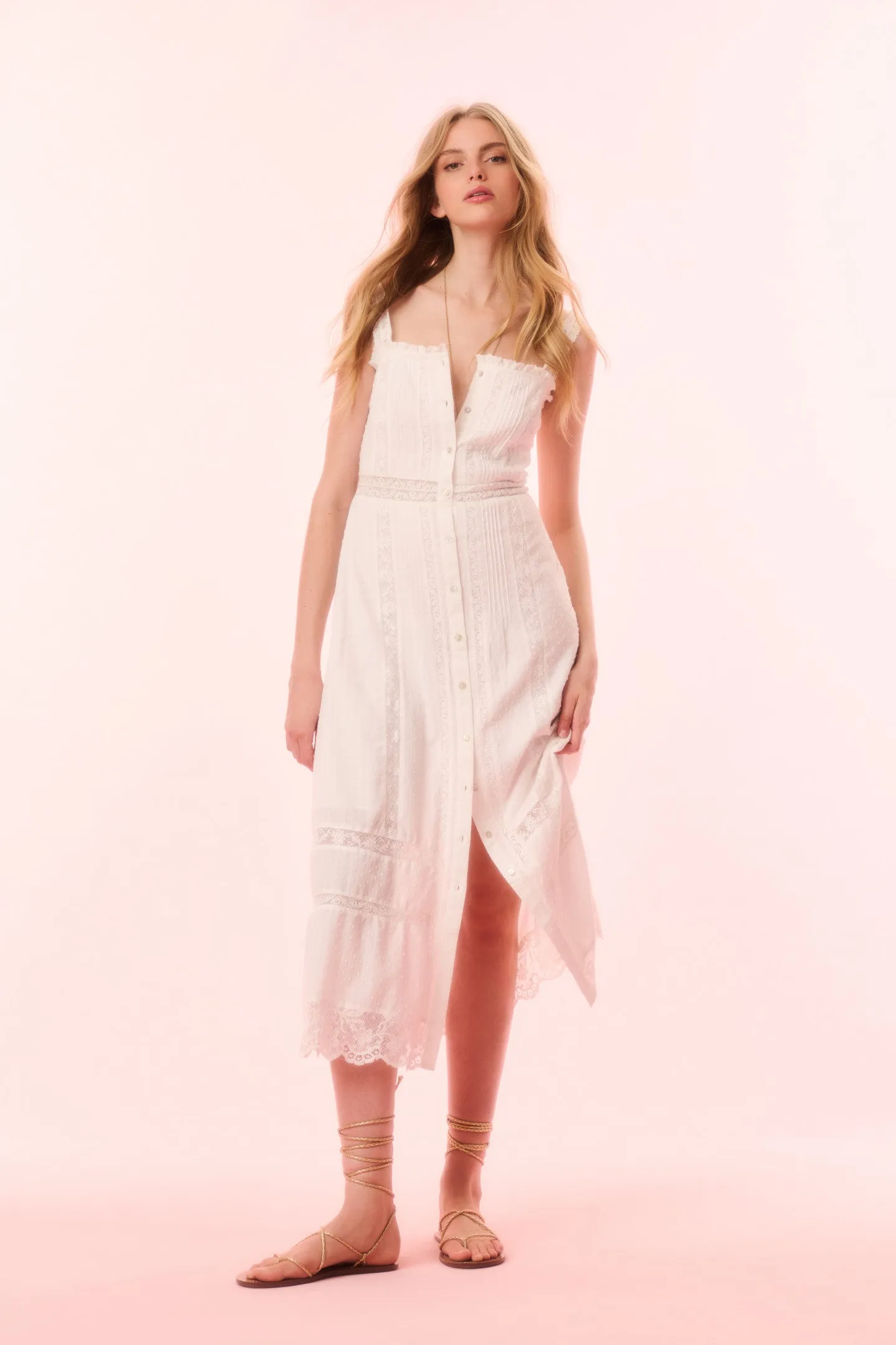 Judalon Cotton Midi Dress - OPTIC WHITE sold by LoveShackFancy product image thumbnail 2