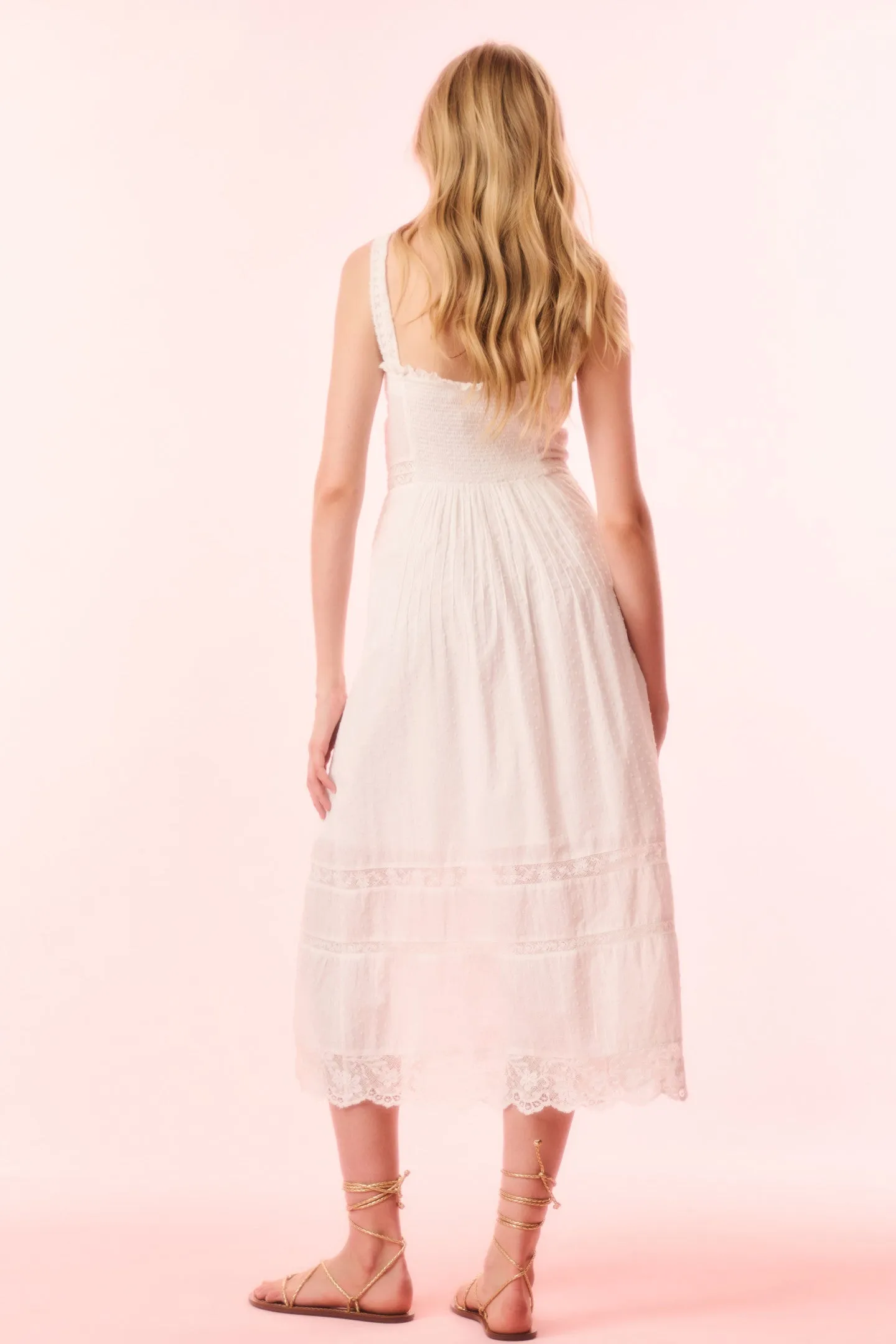 Judalon Cotton Midi Dress - OPTIC WHITE sold by LoveShackFancy product image thumbnail 4