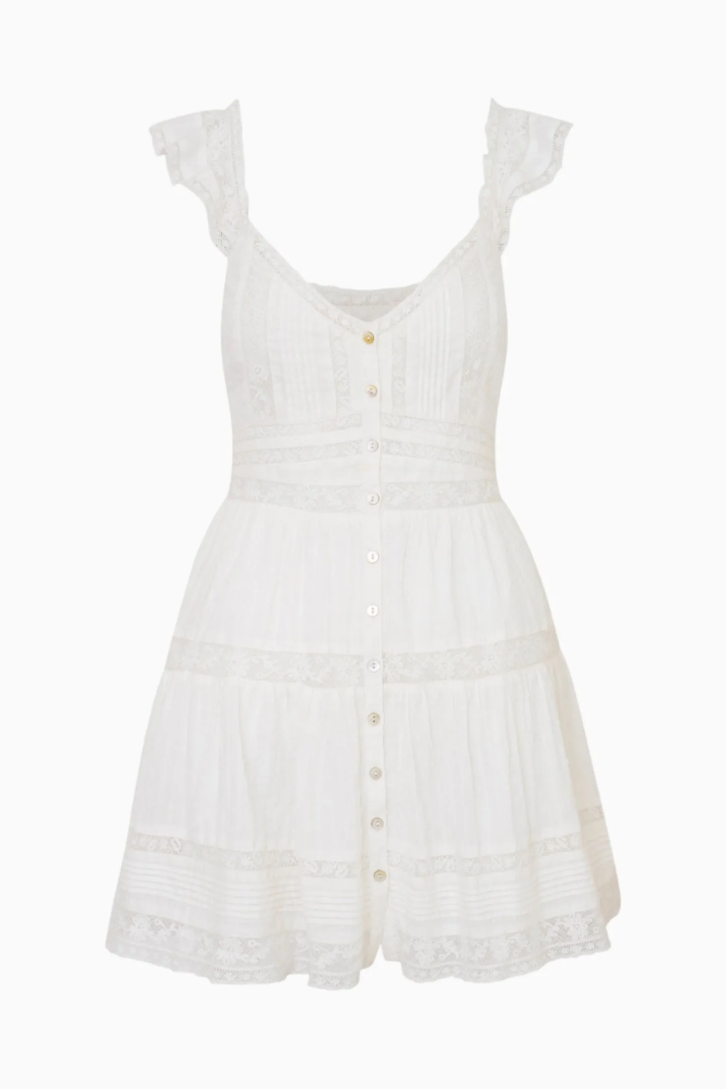 Rietta Cotton Lace-Trimmed Mini Dress - OPTIC WHITE sold by LoveShackFancy product image thumbnail 5