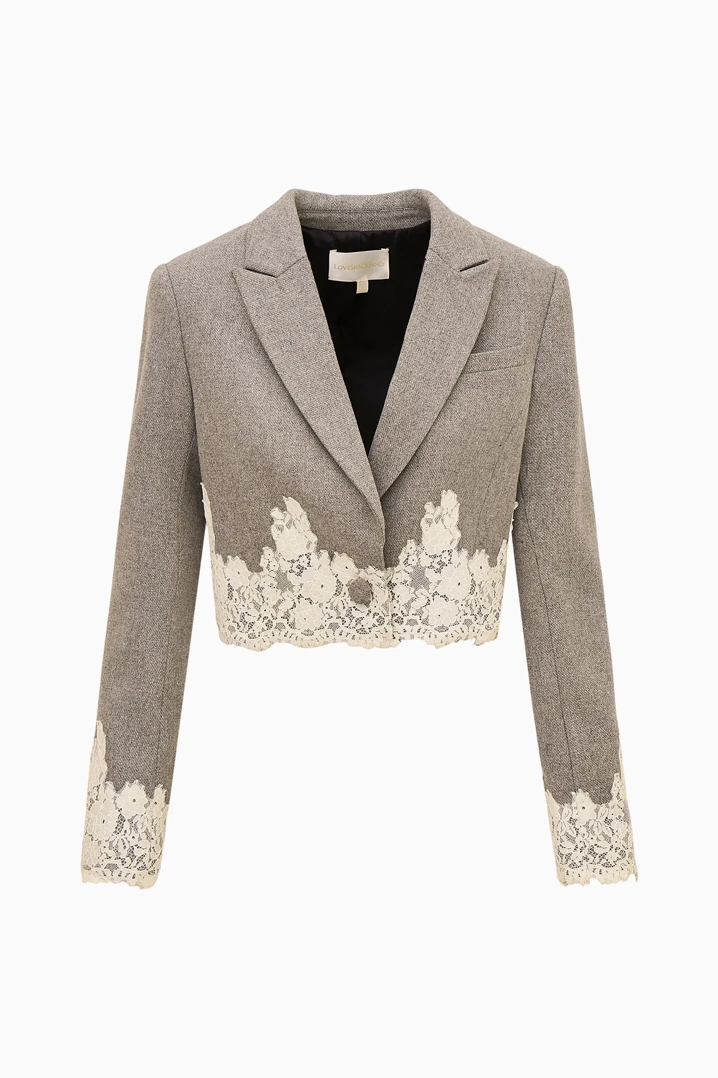 Icarus Cropped Lace-Trimmed Blazer sold by LoveShackFancy product image thumbnail 3