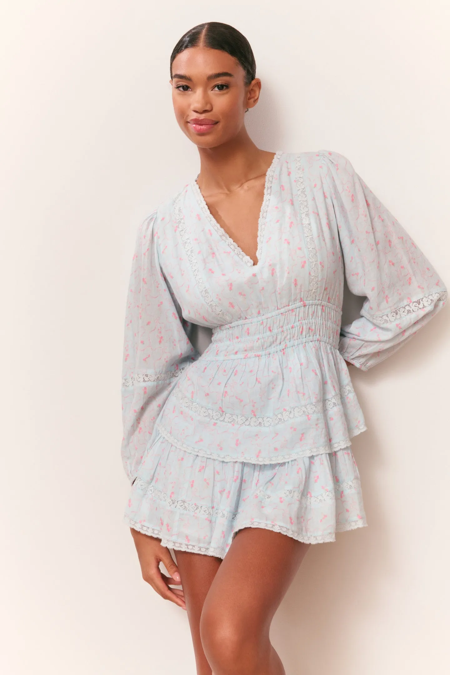 Rosamina Cotton Long Sleeve Mini Dress sold by LoveShackFancy product image thumbnail 2
