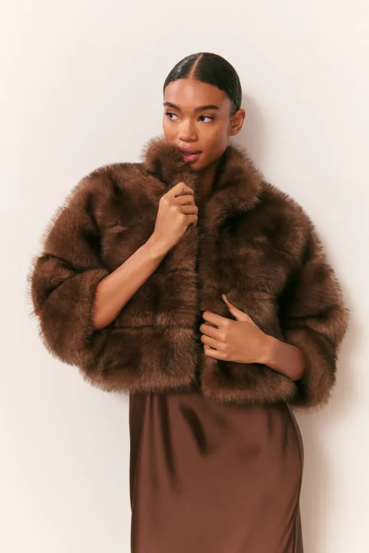 Gelman Faux Fur Jacket sold by LoveShackFancy