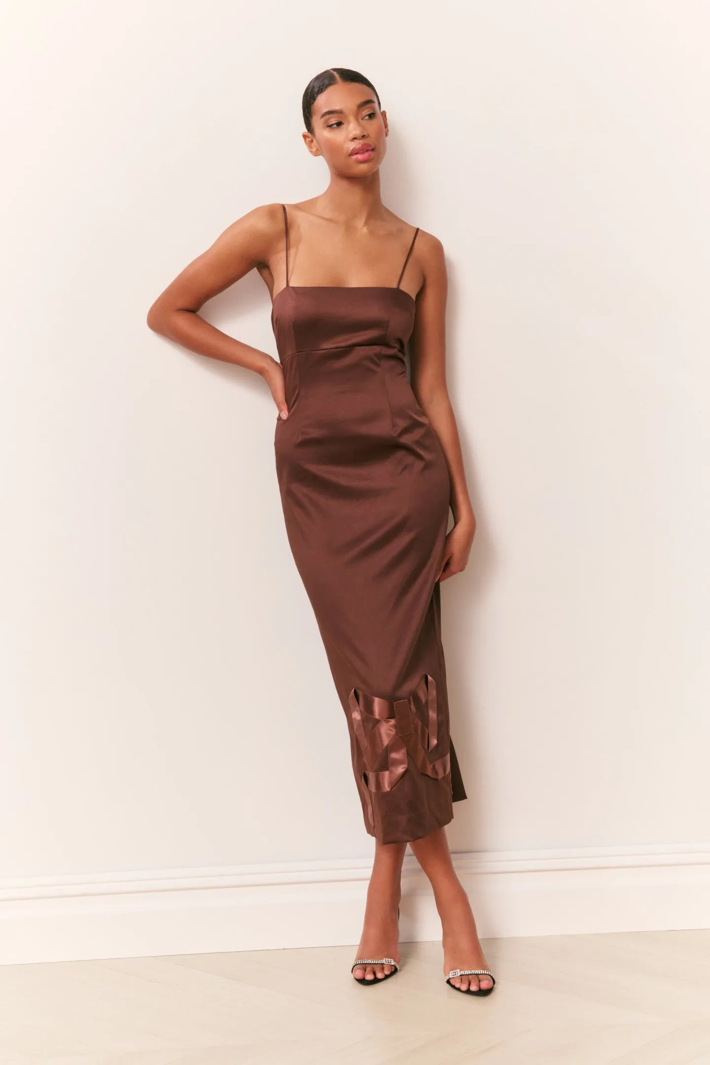 Calise Satin Bow Detail Midi Dress sold by LoveShackFancy product image thumbnail 2