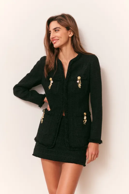 Adrina Tweed Embellished Jacket sold by LoveShackFancy