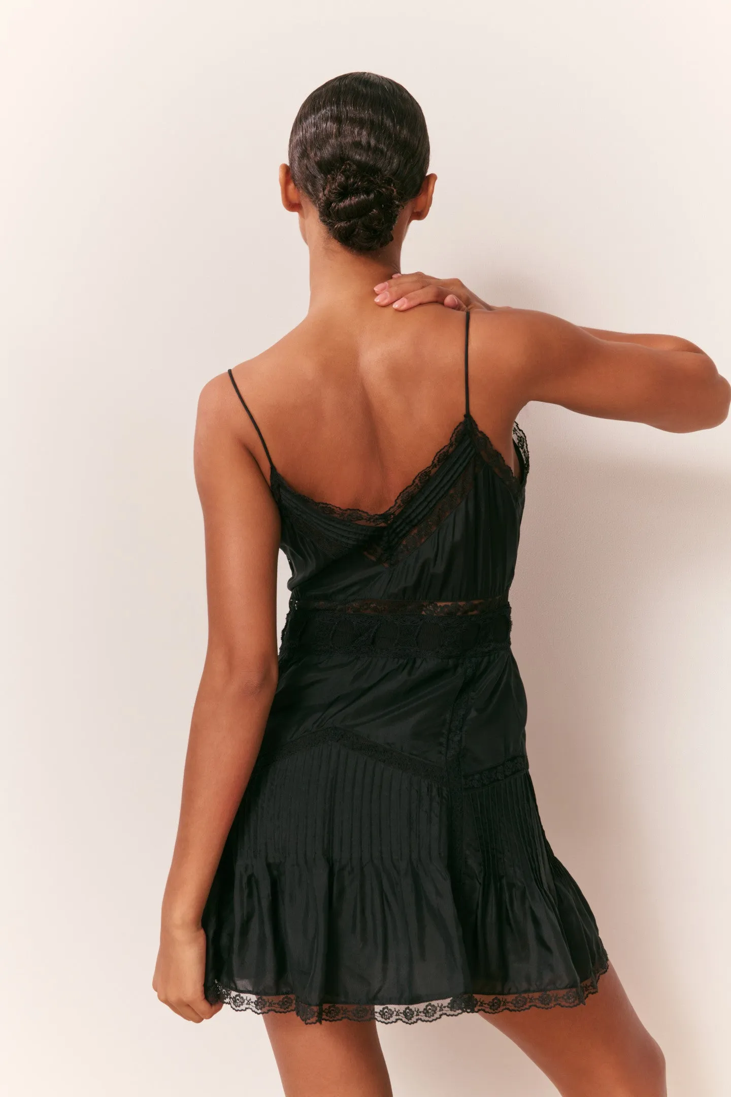 Sibelle Silk Ribbon Mini Dress - BLACK sold by LoveShackFancy product image thumbnail 4