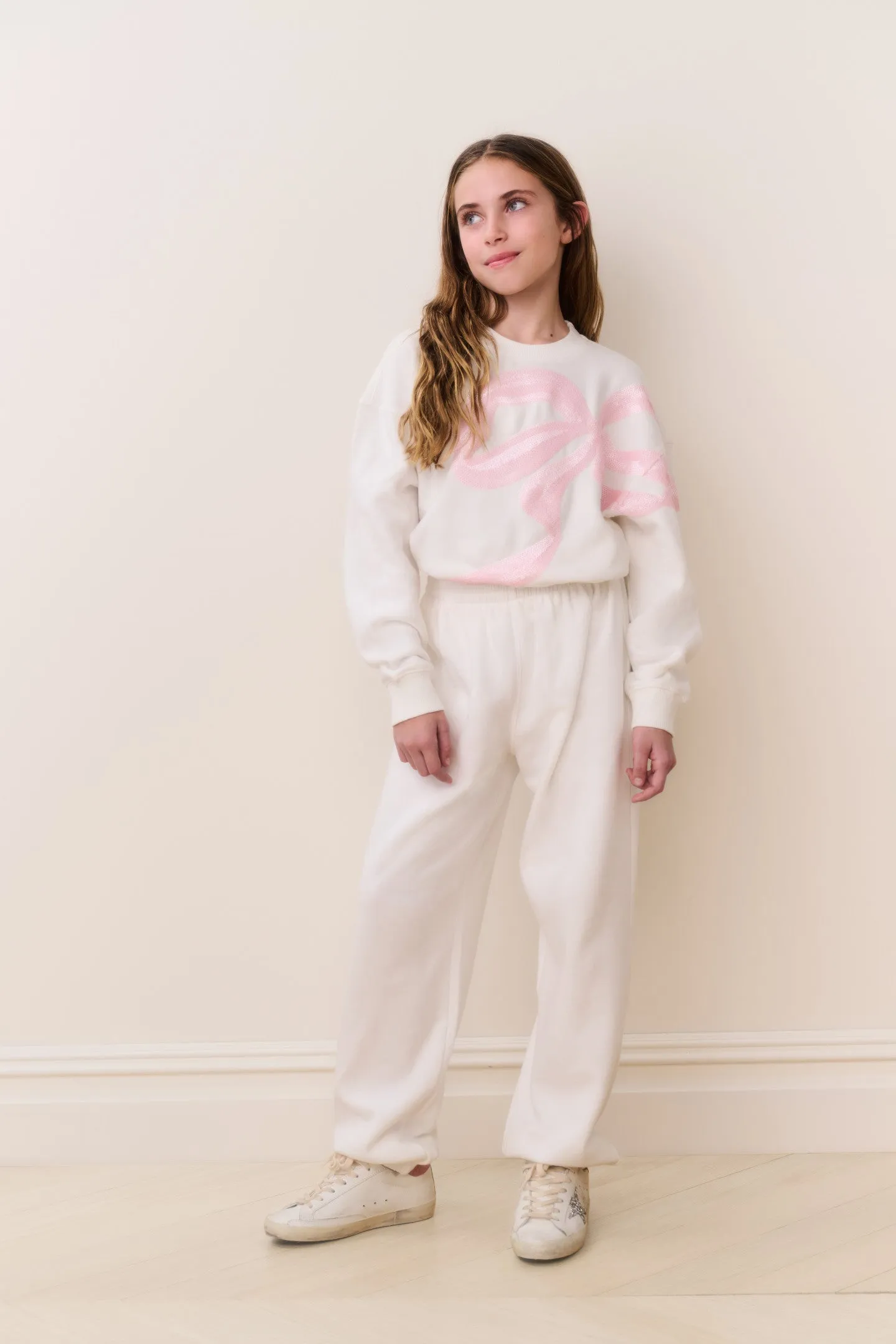 Tween Violin Sequin Bow Sweatpants sold by LoveShackFancy product image thumbnail 2