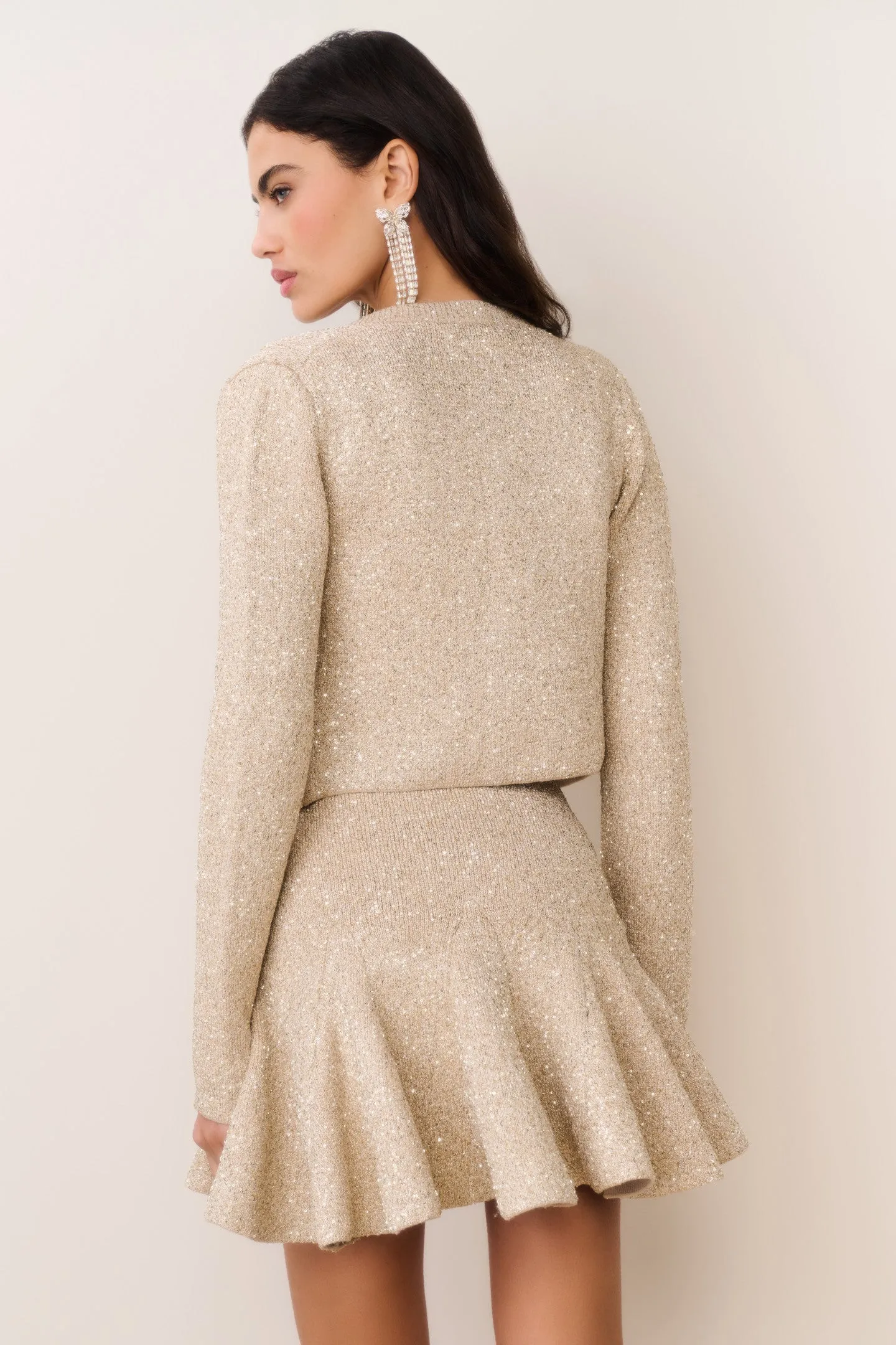 Ferra Sequin Stretch Knit Cardigan sold by LoveShackFancy product image thumbnail 4