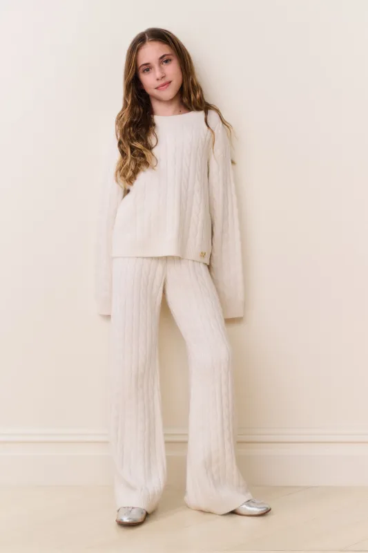 Tween Shalley Pant Cable Knit Pants sold by LoveShackFancy