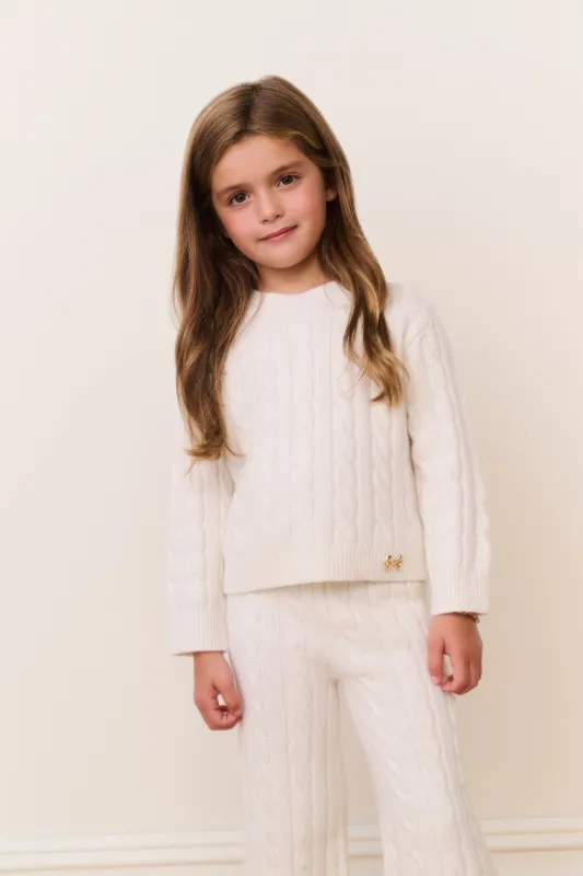 Little Girls Sallie Cable Knit Pullover sold by LoveShackFancy