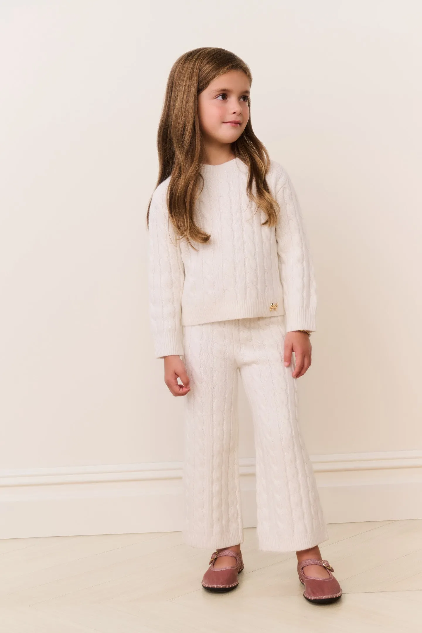 Little Girls Sallie Cable Knit Pullover sold by LoveShackFancy product image thumbnail 2