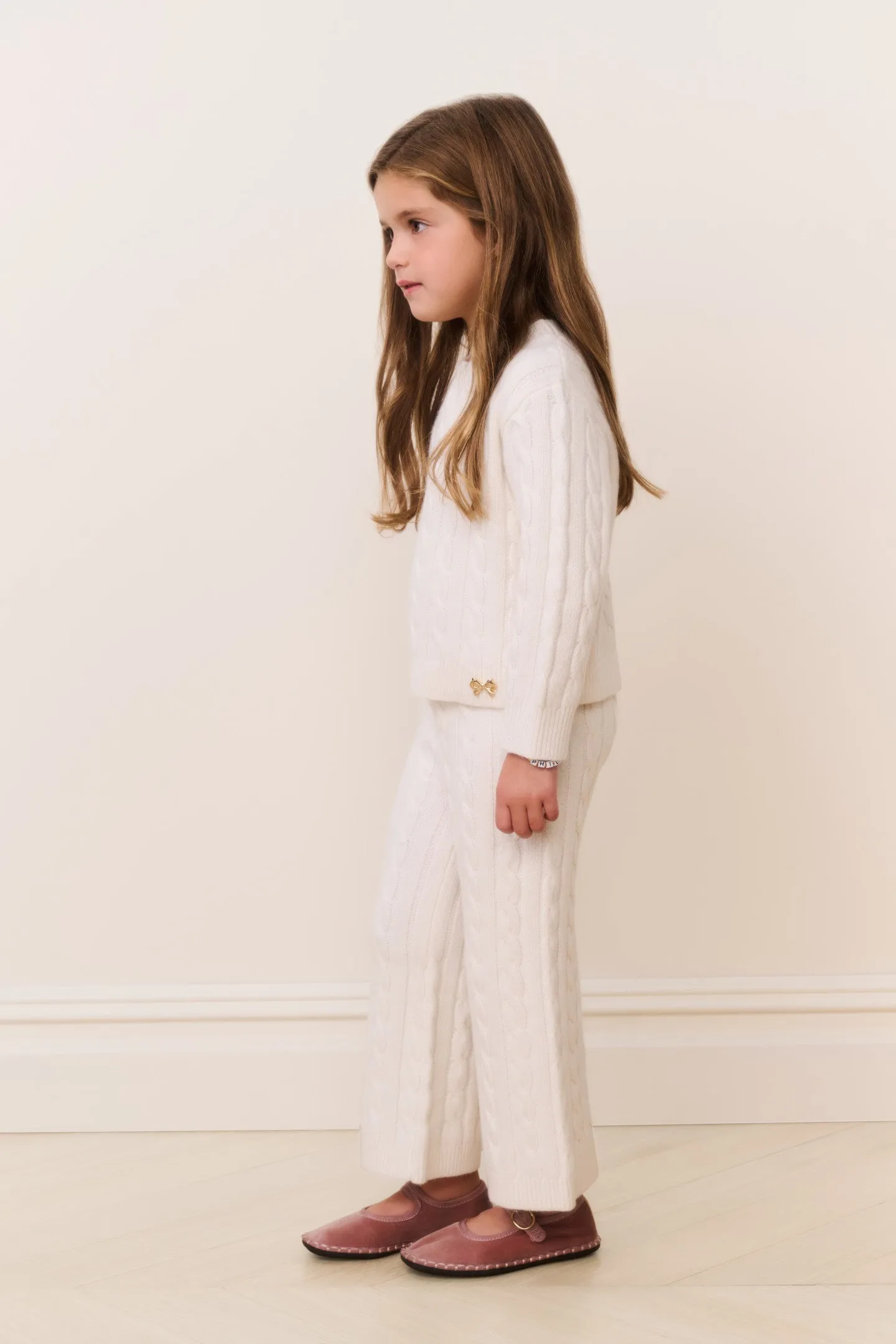 Little Girls Sallie Cable Knit Pullover sold by LoveShackFancy product image thumbnail 3