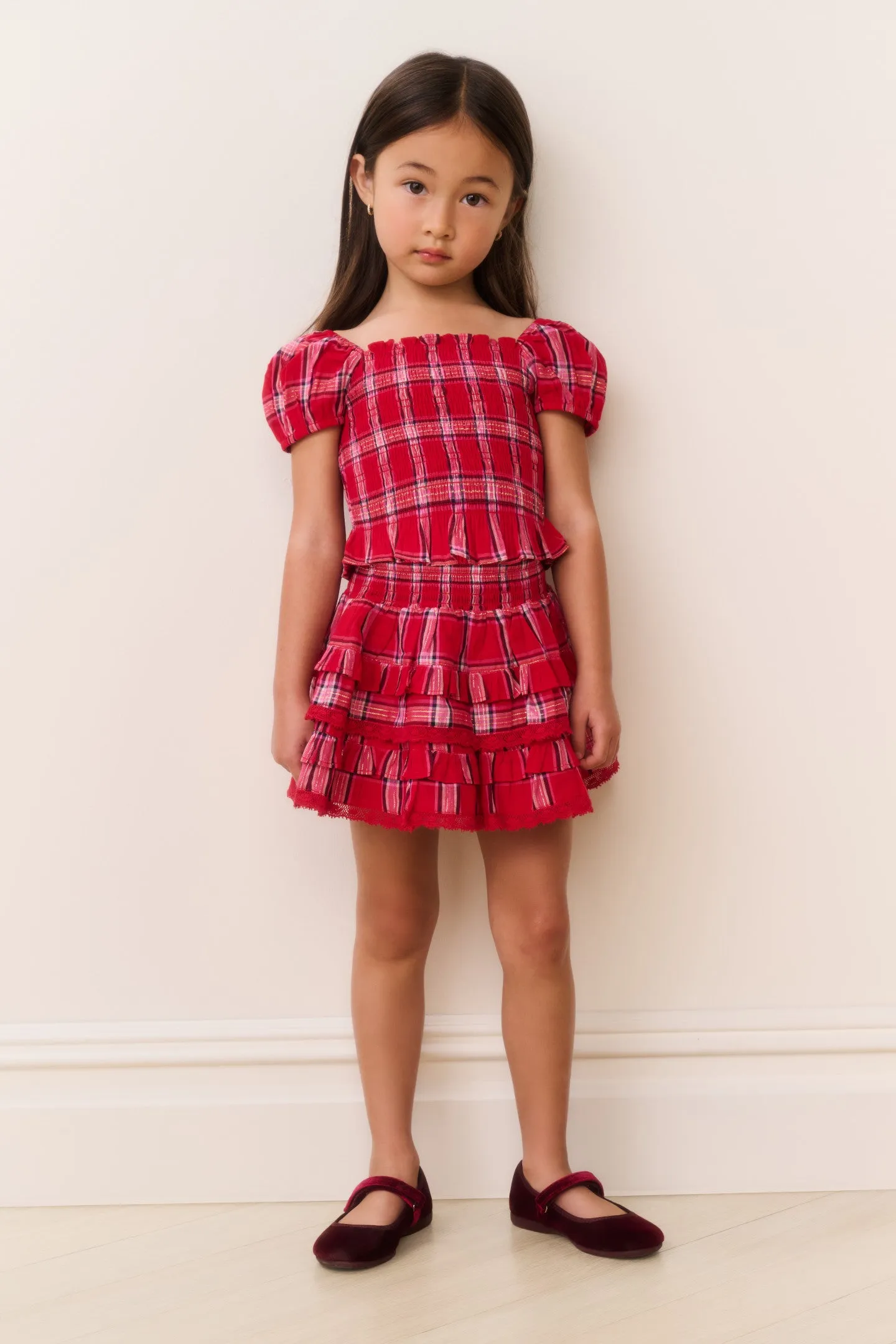 Little Girls Fabielle Tartan Top sold by LoveShackFancy product image thumbnail 3