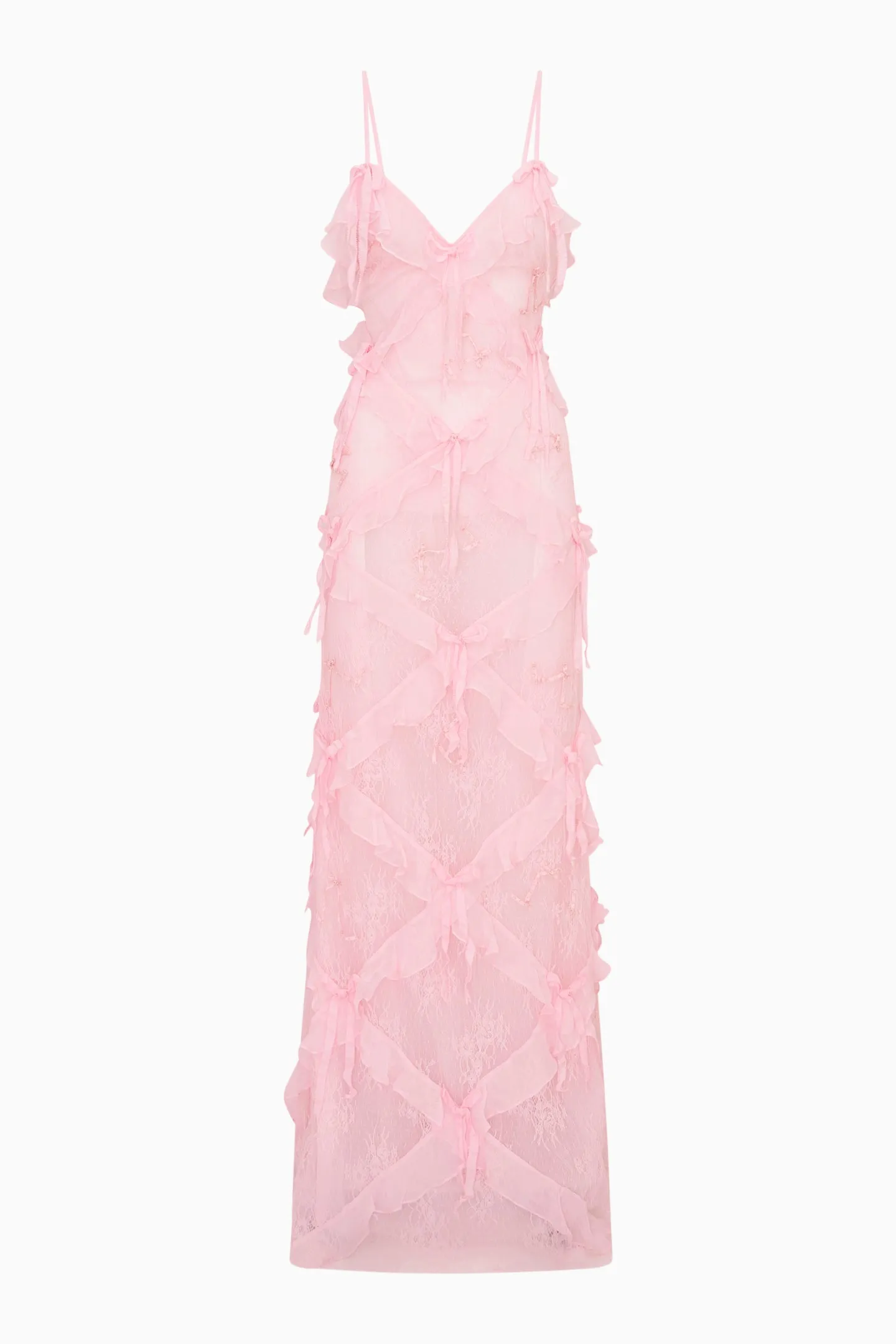 Elva Lace Bow Ruffle Maxi Dress sold by LoveShackFancy product image thumbnail 5