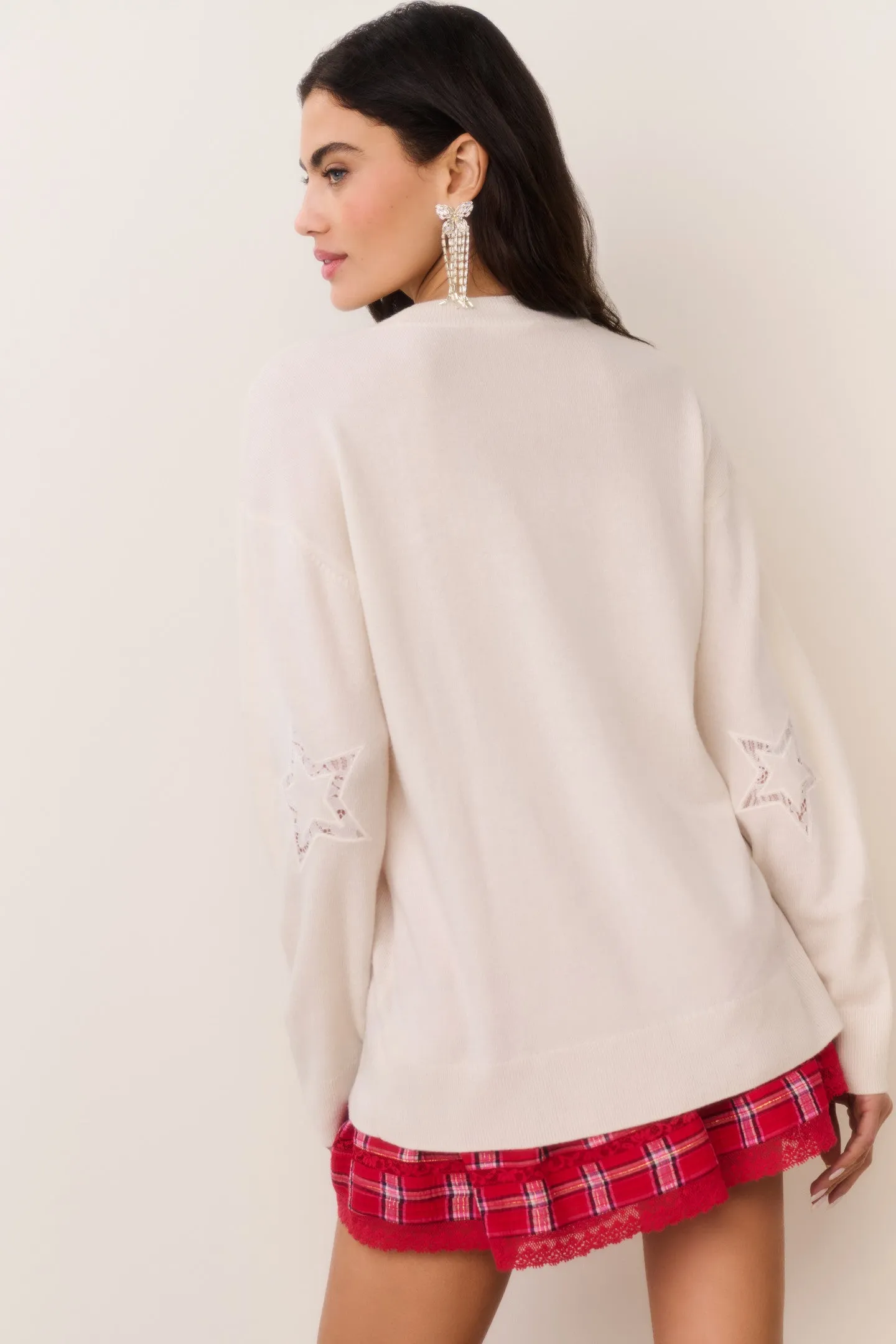 Westcott Wool-Cashmere Lace Star Pullover sold by LoveShackFancy product image thumbnail 4