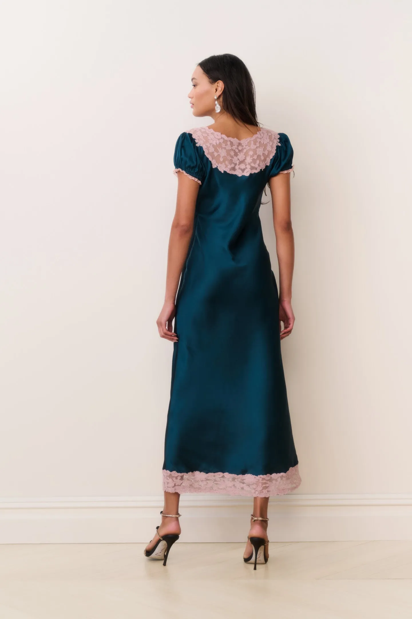 Taylis Satin Lace Maxi Dress sold by LoveShackFancy product image thumbnail 4