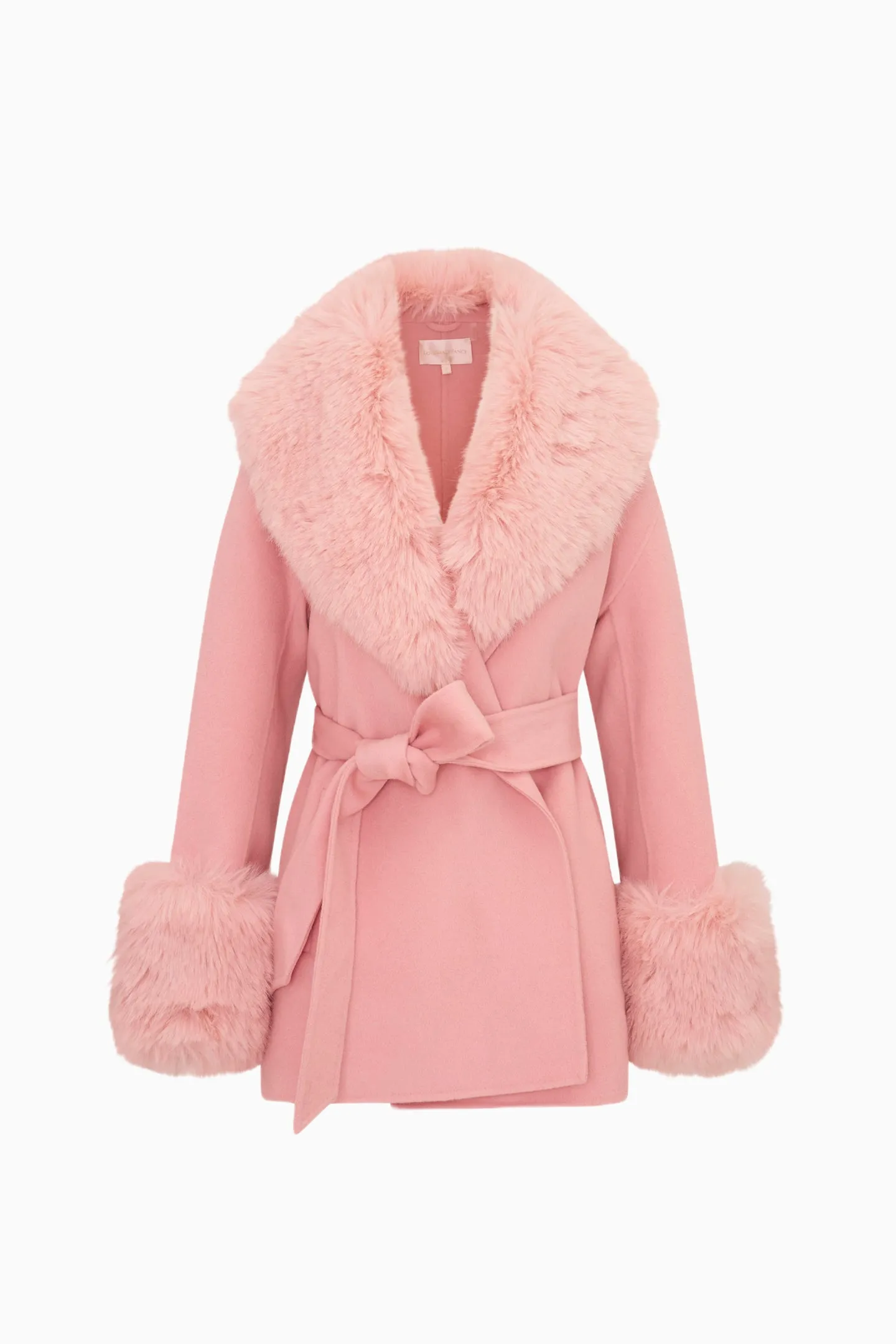 Rosen Faux Fur Wool Wrap Coat sold by LoveShackFancy product image thumbnail 5