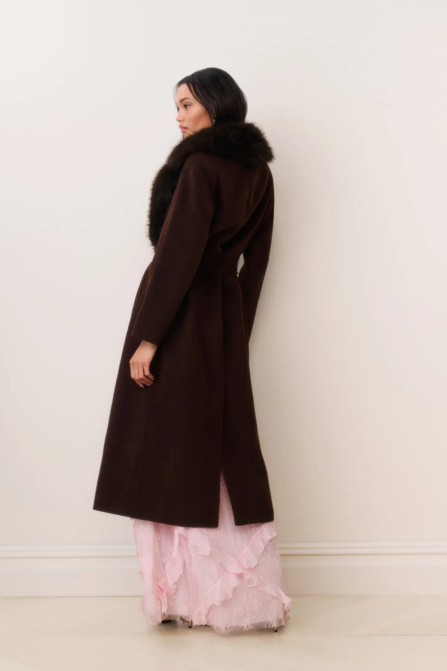 Kenzia Faux Fur Collar Wool Coat sold by LoveShackFancy product image thumbnail 5