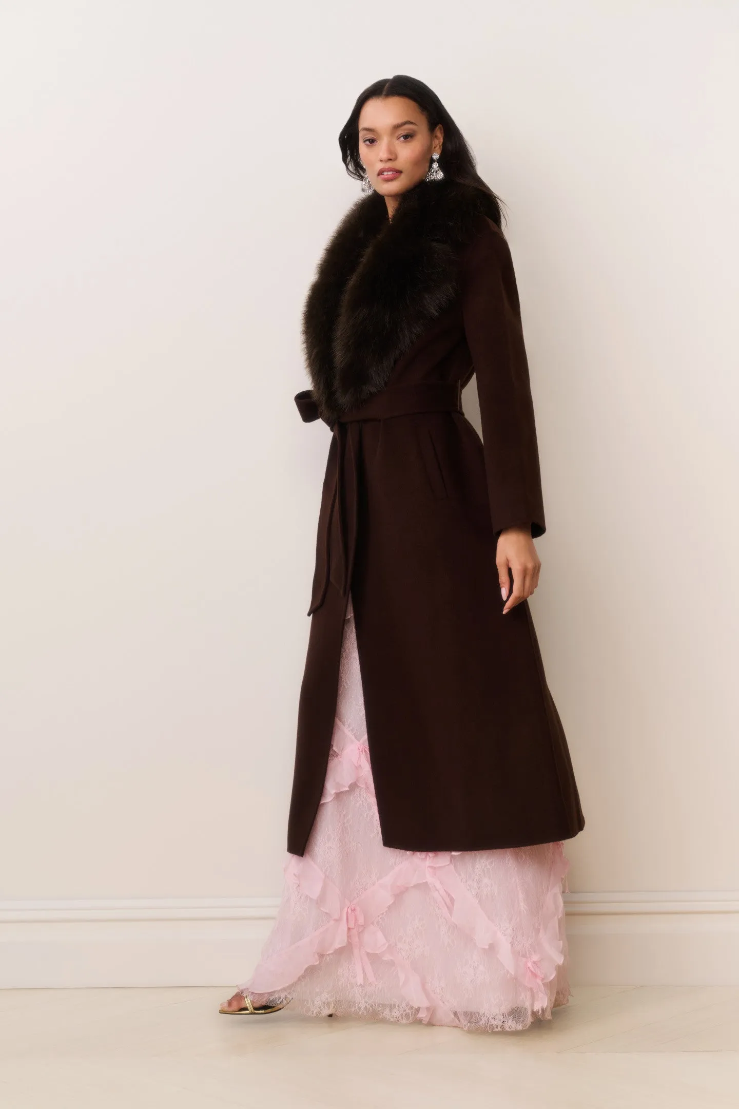 Kenzia Faux Fur Collar Wool Coat sold by LoveShackFancy product image thumbnail 4
