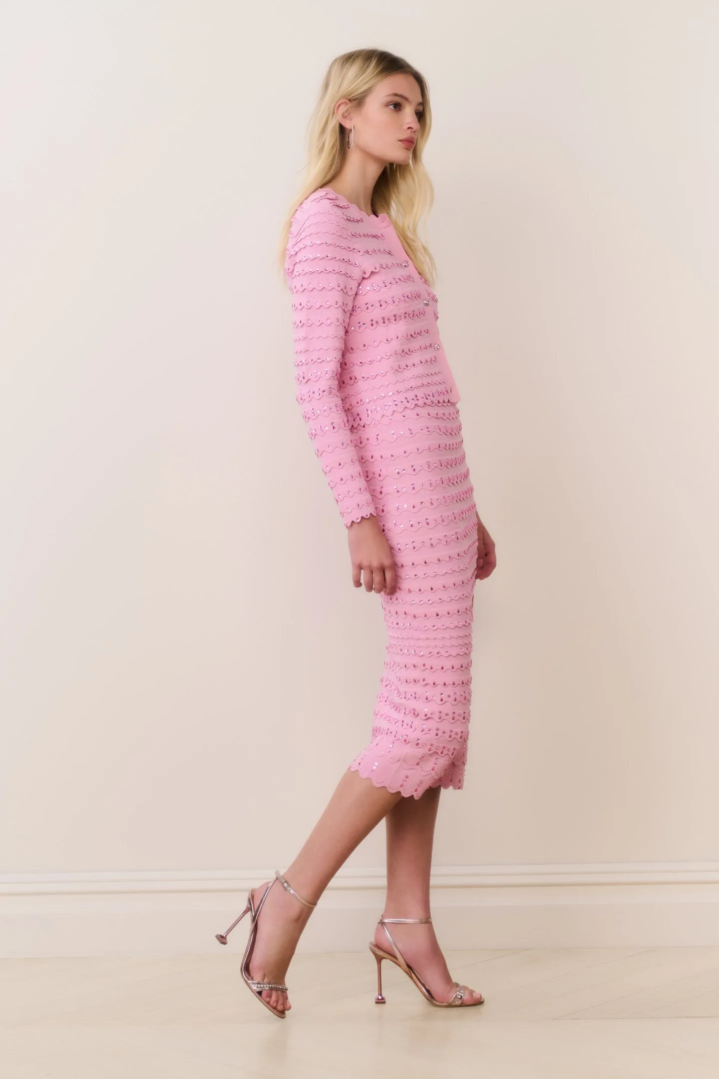 Ferris Sequin Scallop Cardigan sold by LoveShackFancy product image thumbnail 3