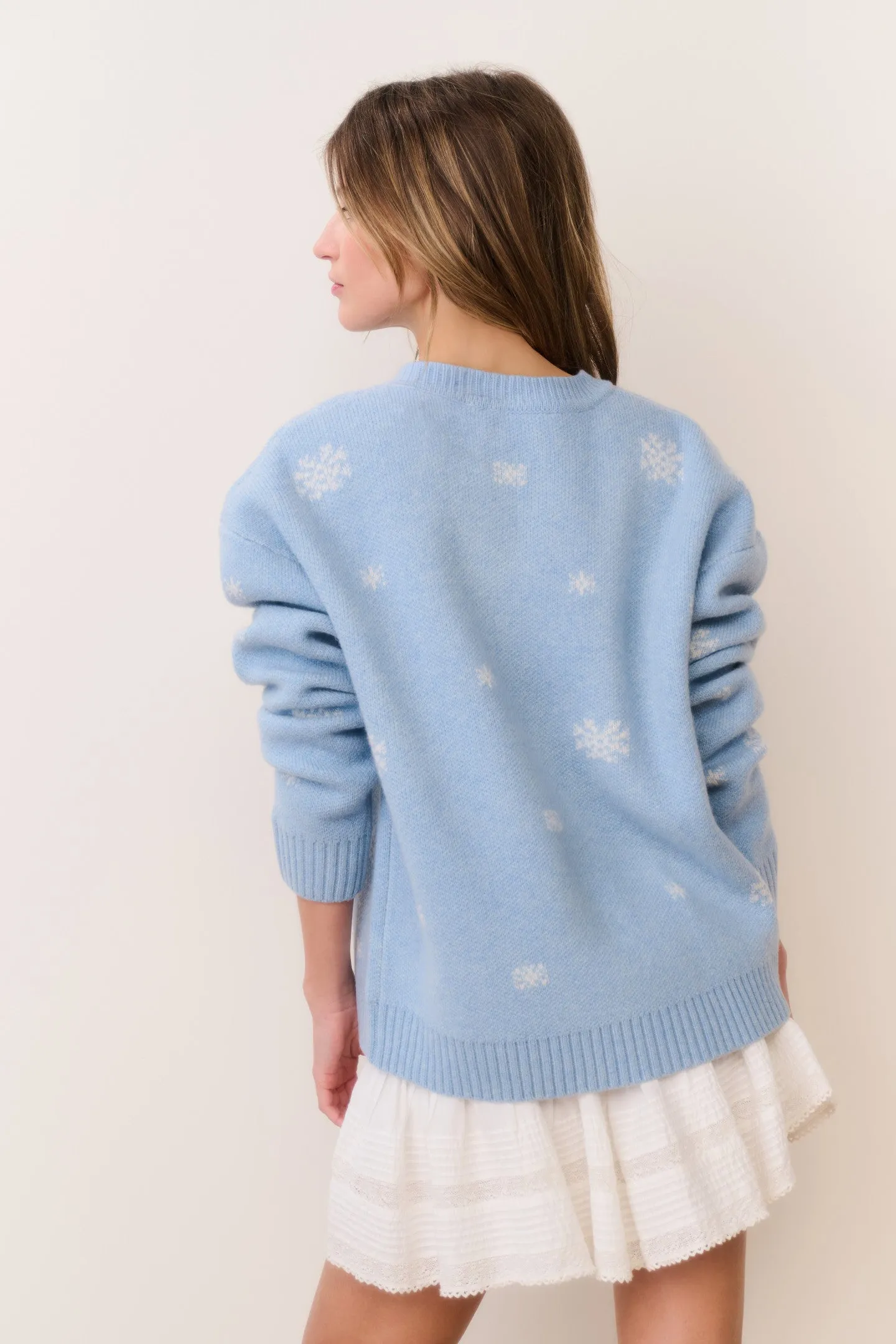 Francie Wool Jacquard Pullover - SNOWFLAKE BLUE sold by LoveShackFancy product image thumbnail 4