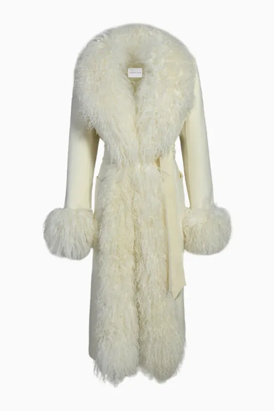 Susanna Chow Inez Cashmere Shearling Coat sold by LoveShackFancy