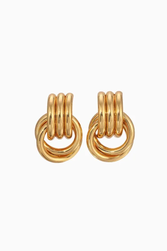 Heaven Mayhem Mini Knot Gold Earrings made by LoveShackFancy