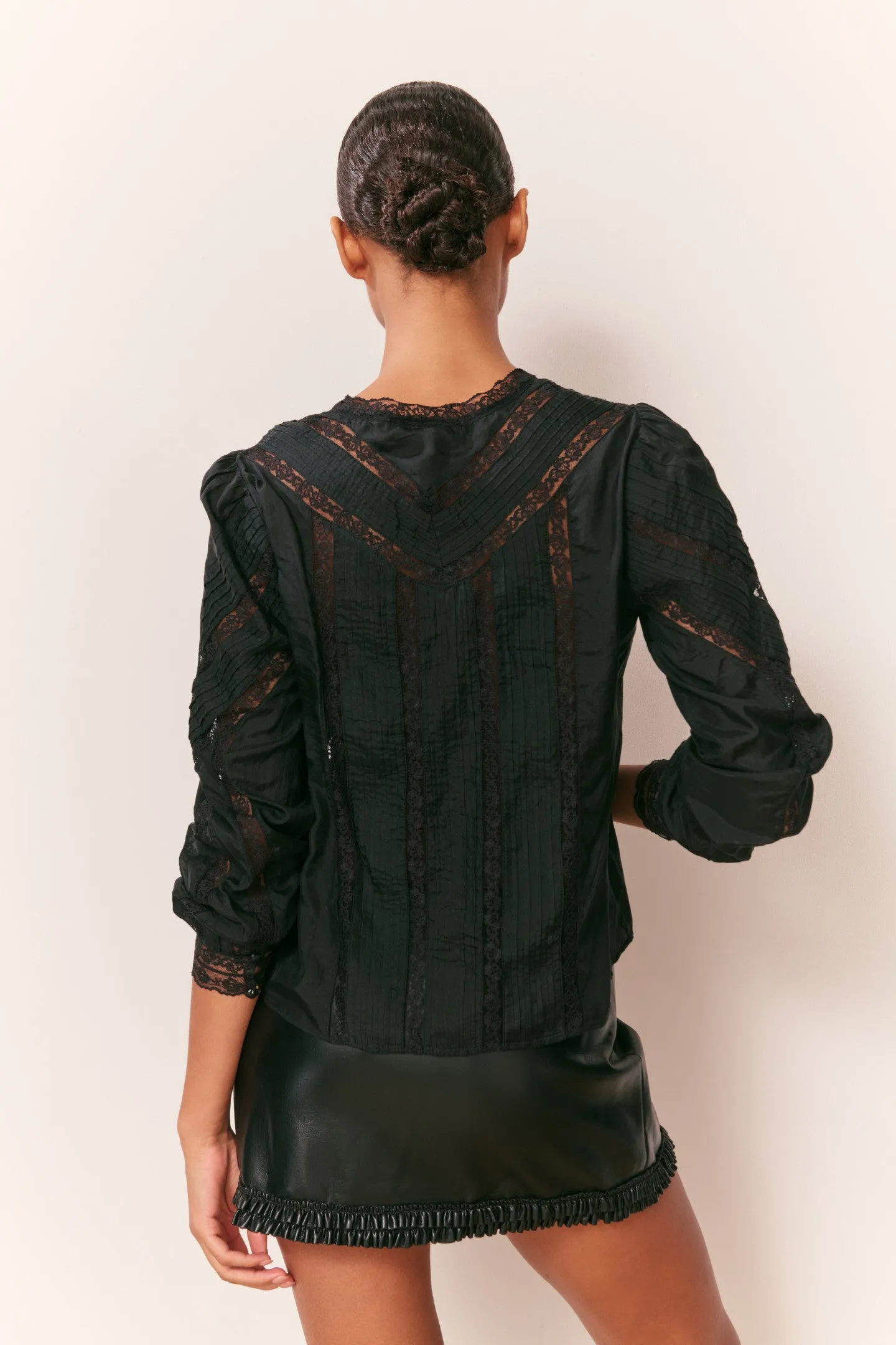 Noala Faux Leather Mini Skirt sold by LoveShackFancy product image thumbnail 4