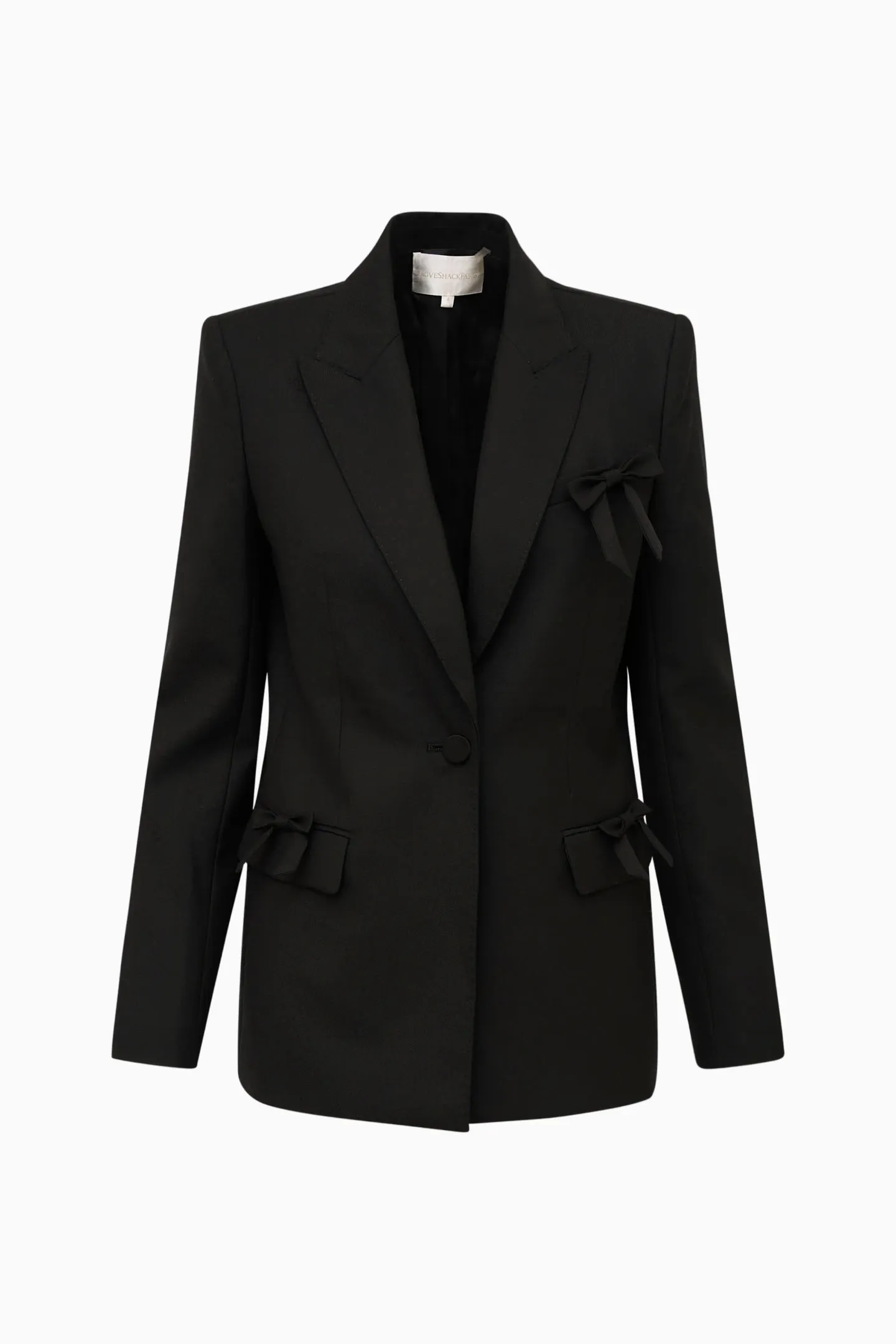 Shayne Wool-Blend Bow-Embellished Blazer sold by LoveShackFancy product image thumbnail 5