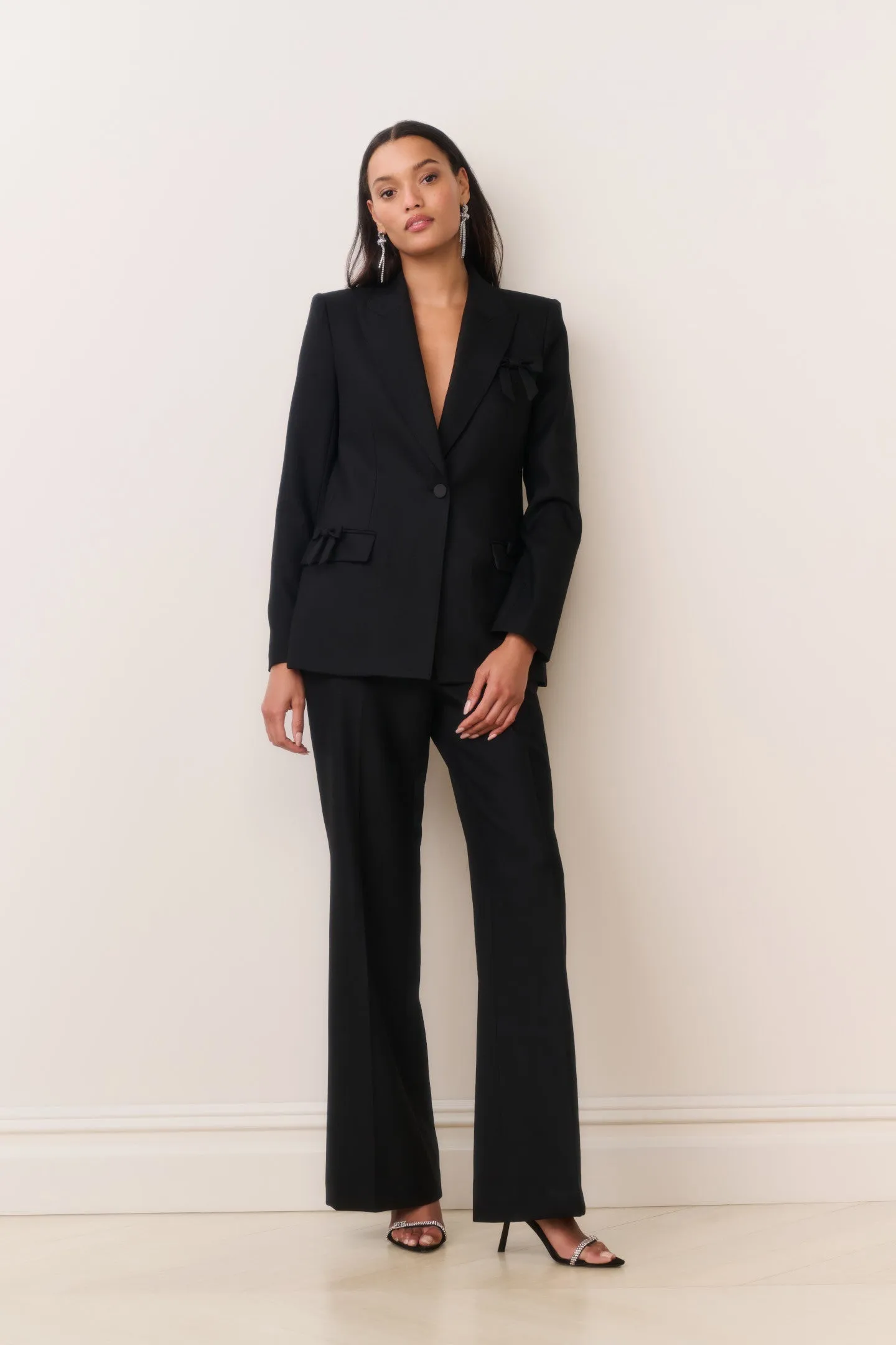 Shayne Wool-Blend Bow-Embellished Blazer sold by LoveShackFancy product image thumbnail 2