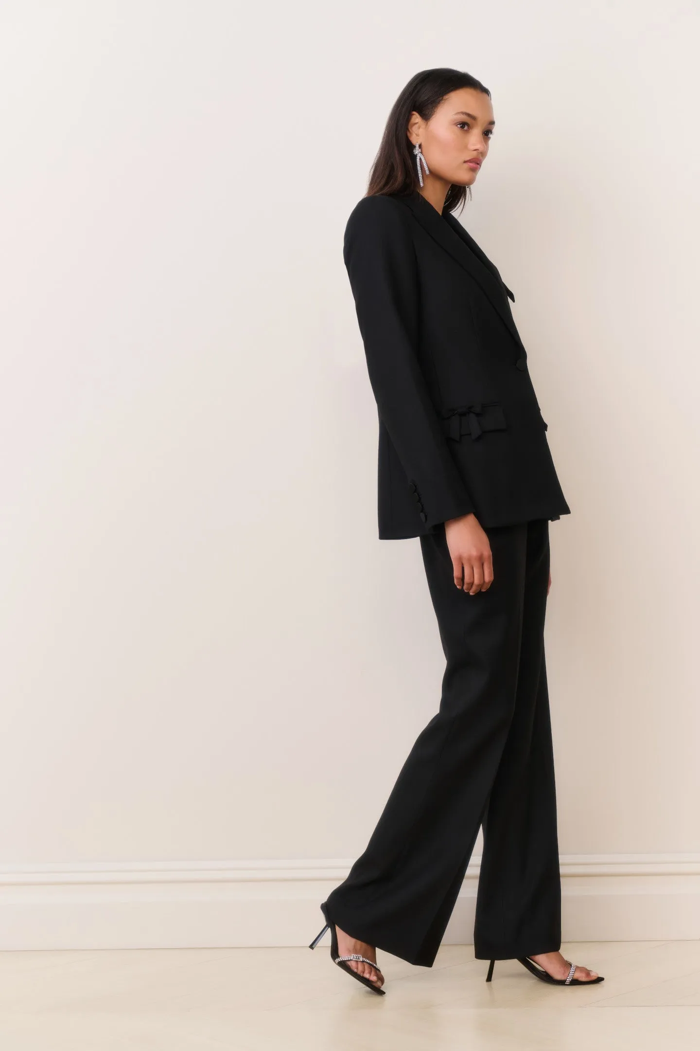 Shayne Wool-Blend Bow-Embellished Blazer sold by LoveShackFancy product image thumbnail 3