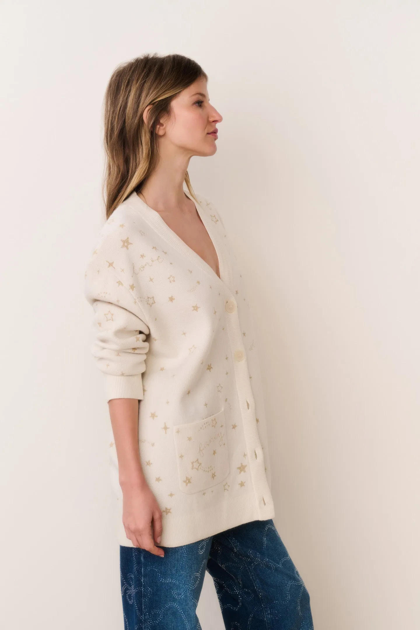 Mar Wool Celestial Jacquard Cardigan sold by LoveShackFancy product image thumbnail 3