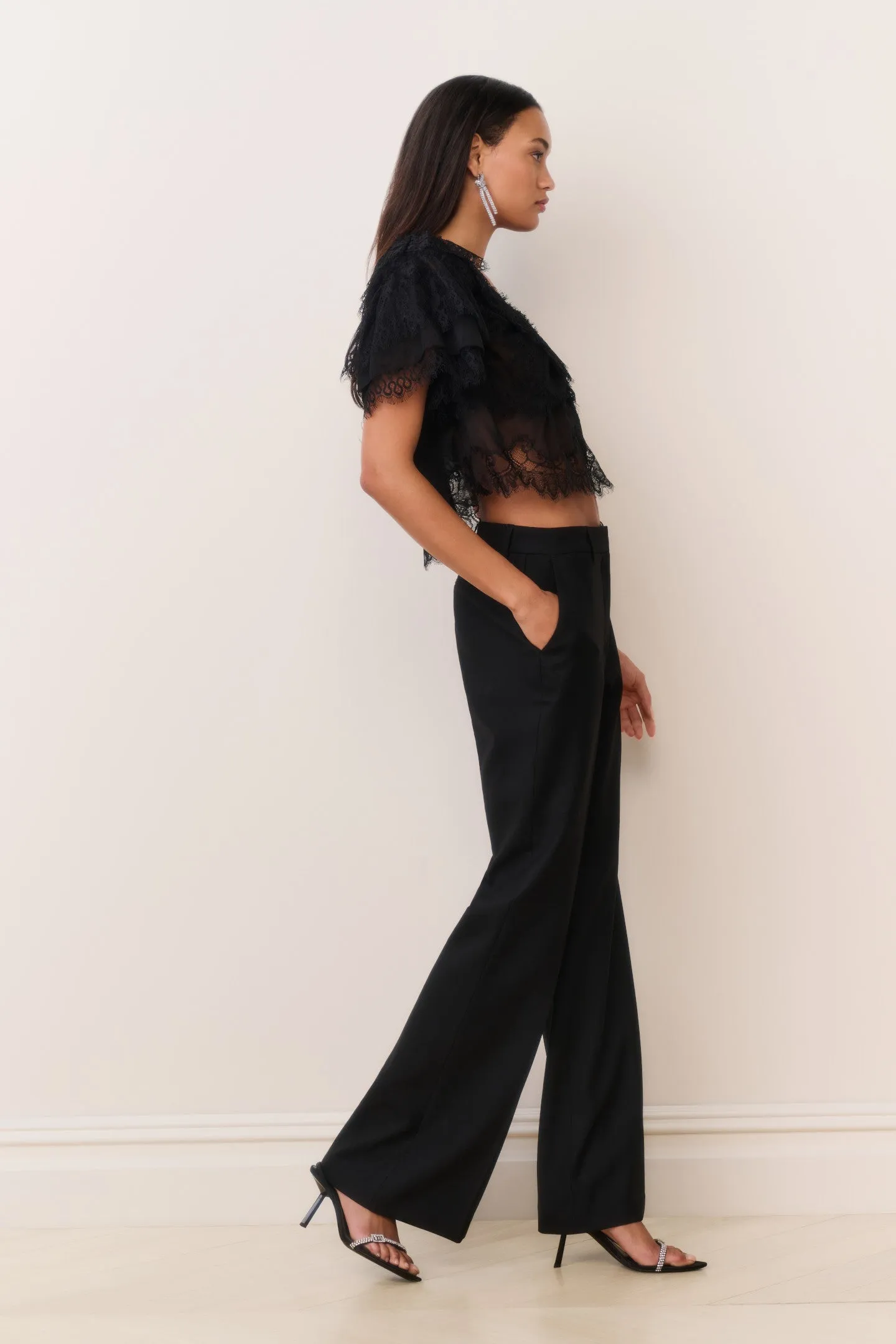 Enly Wool-Blend Wide Leg Pant sold by LoveShackFancy product image thumbnail 2